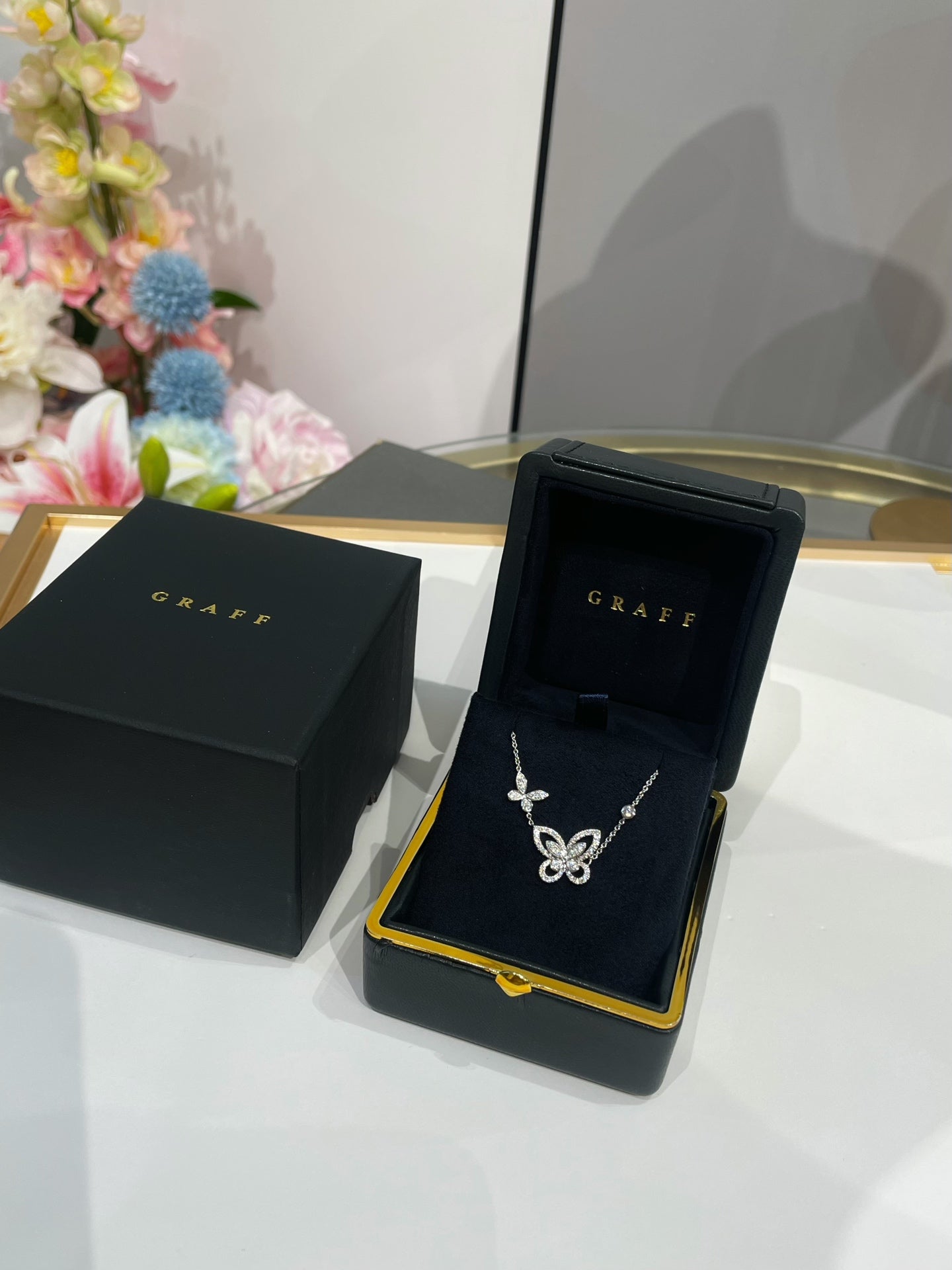 Graff Butterfly Silhouette Necklace Sliver