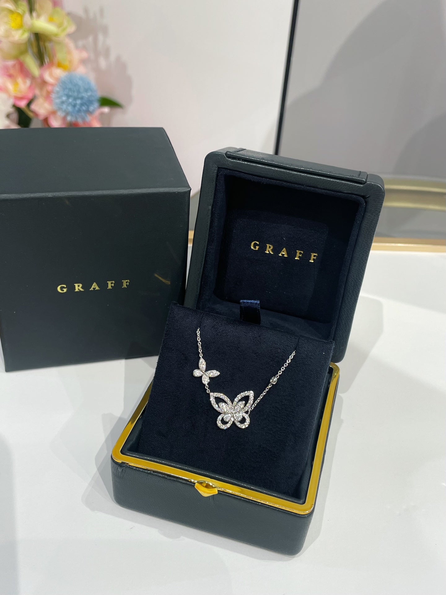 Graff Butterfly Silhouette Necklace Sliver