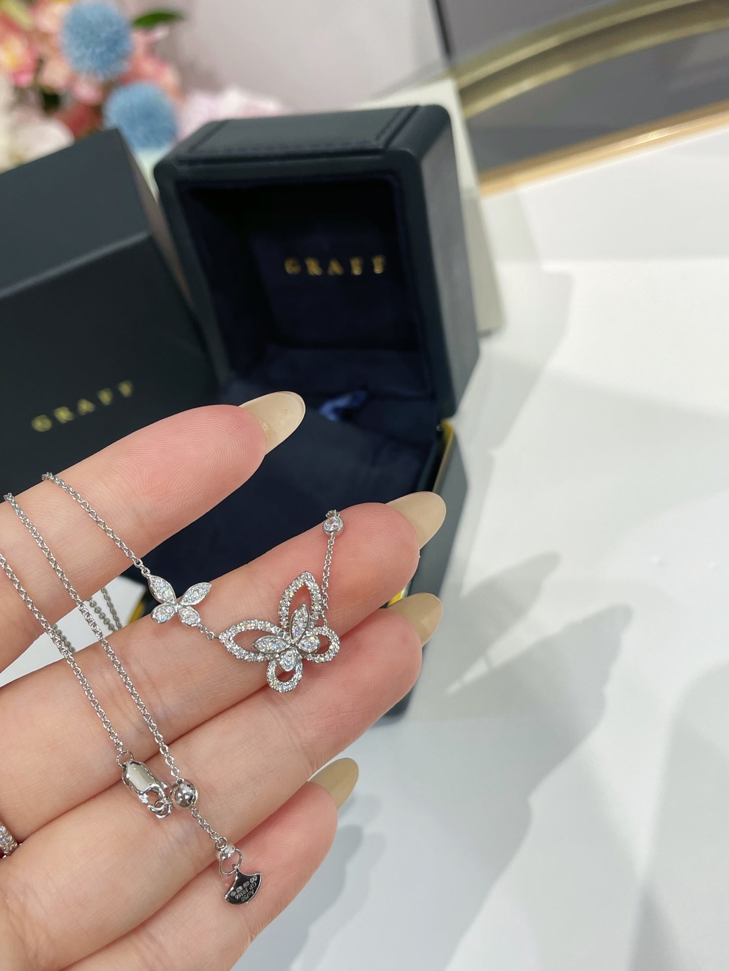Graff Butterfly Silhouette Necklace Sliver