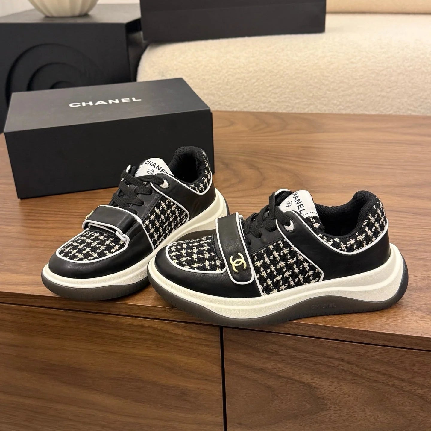 CC 26s Casual Sneaker Black Tweed Leather 183599