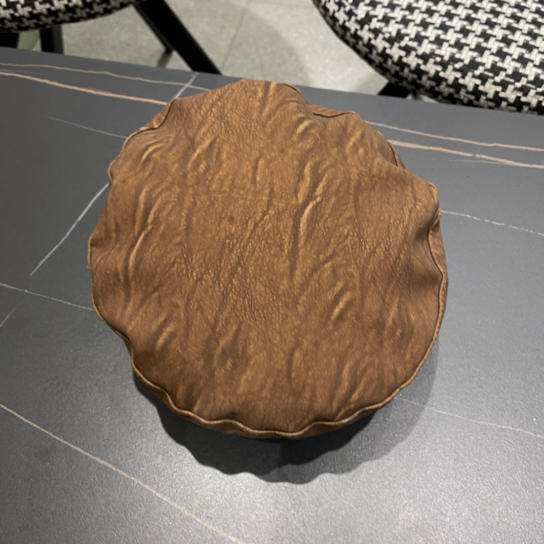 BAKER BOY CAP IN PECAN BROWN CALFSKIN 420947