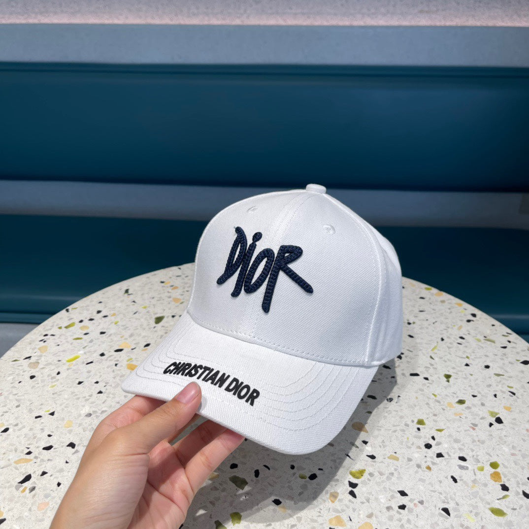 DIOR BASEBALL CAP IN WHITE COTTON 427795