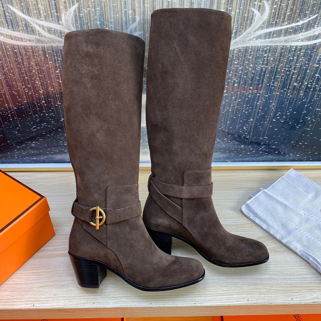 HM Justine Boot In Chocolate Suede 987480