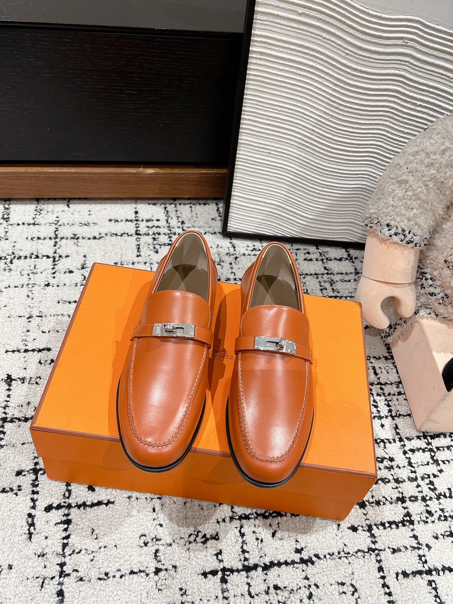 HM Destin Loafer In Tawny Glossy Calfskin 118788