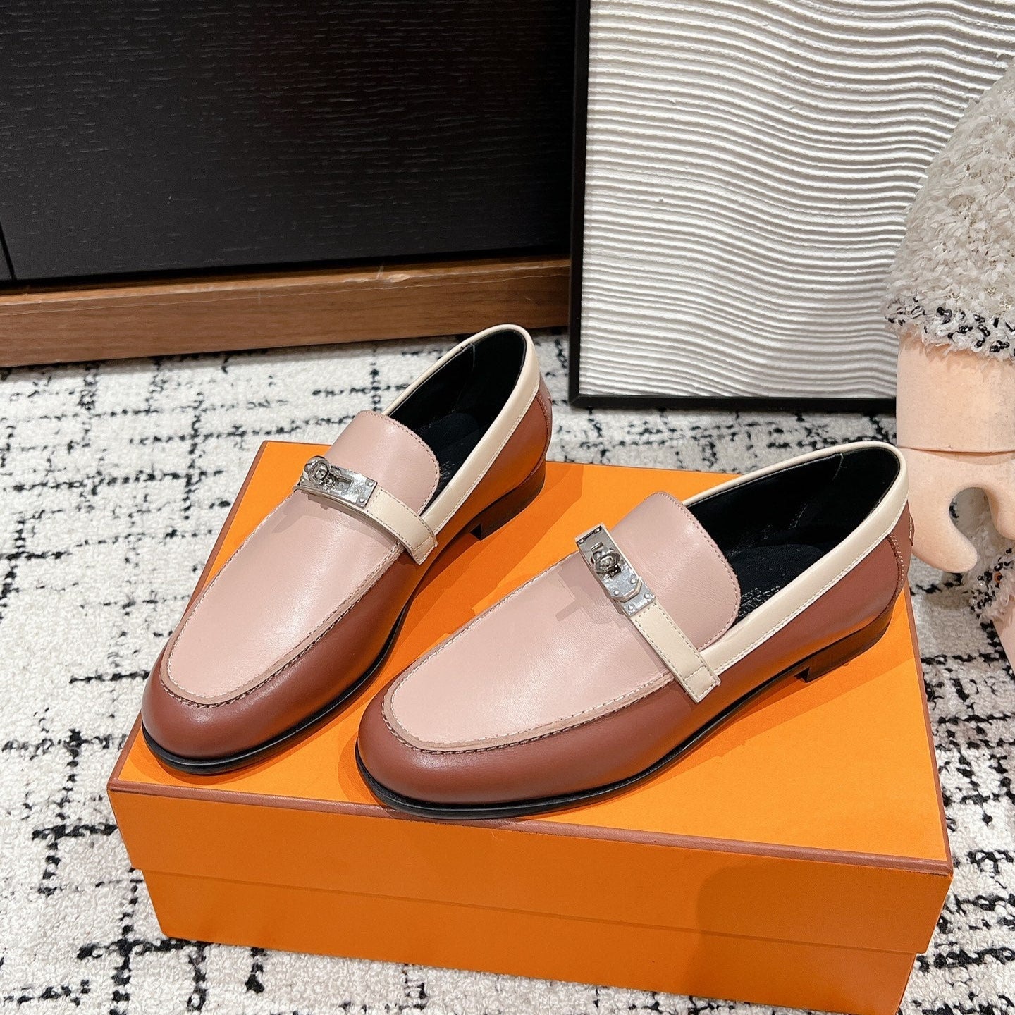 HM Destin Loafer In Nude Pink Glossy Calfskin 118792