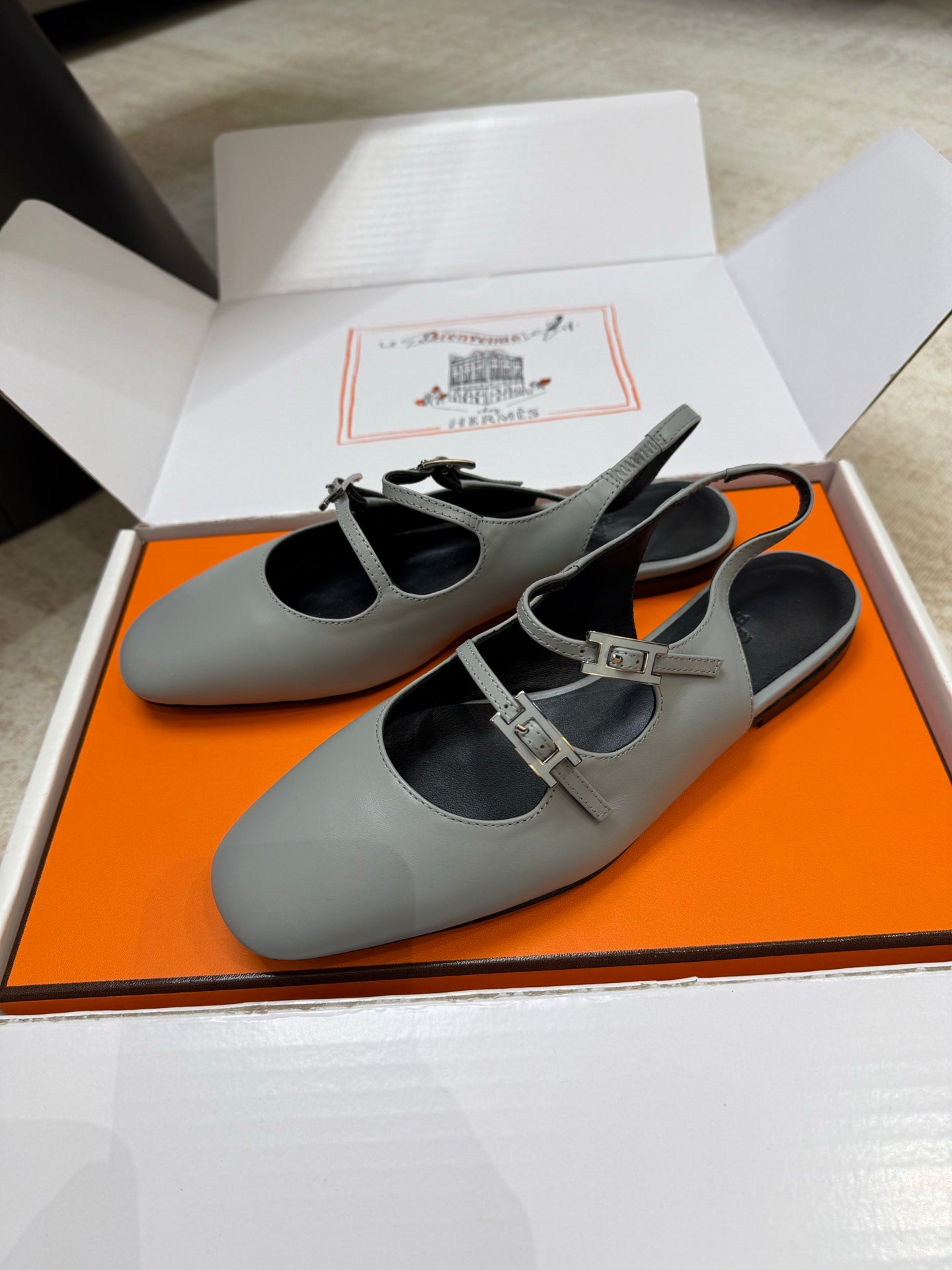 HM Mila Slingback Grey Sheepskin 621379