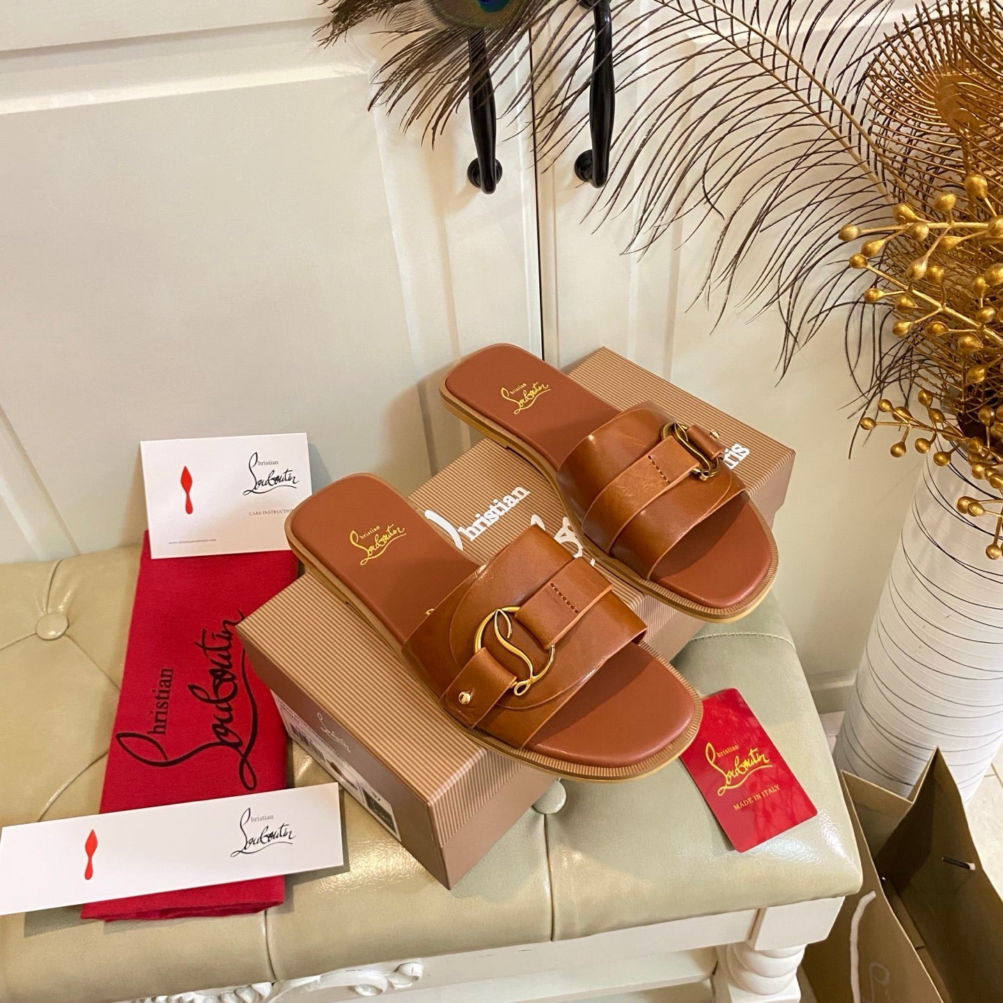 CL 26s Flat Sandal Brown Leather 687809