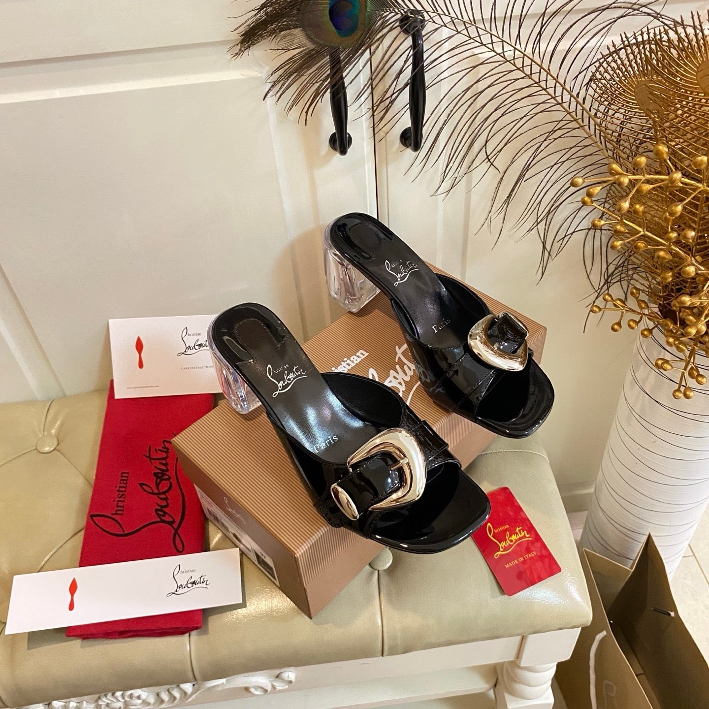 CL 26s Sandal 7cm Black Patent Leather 687812