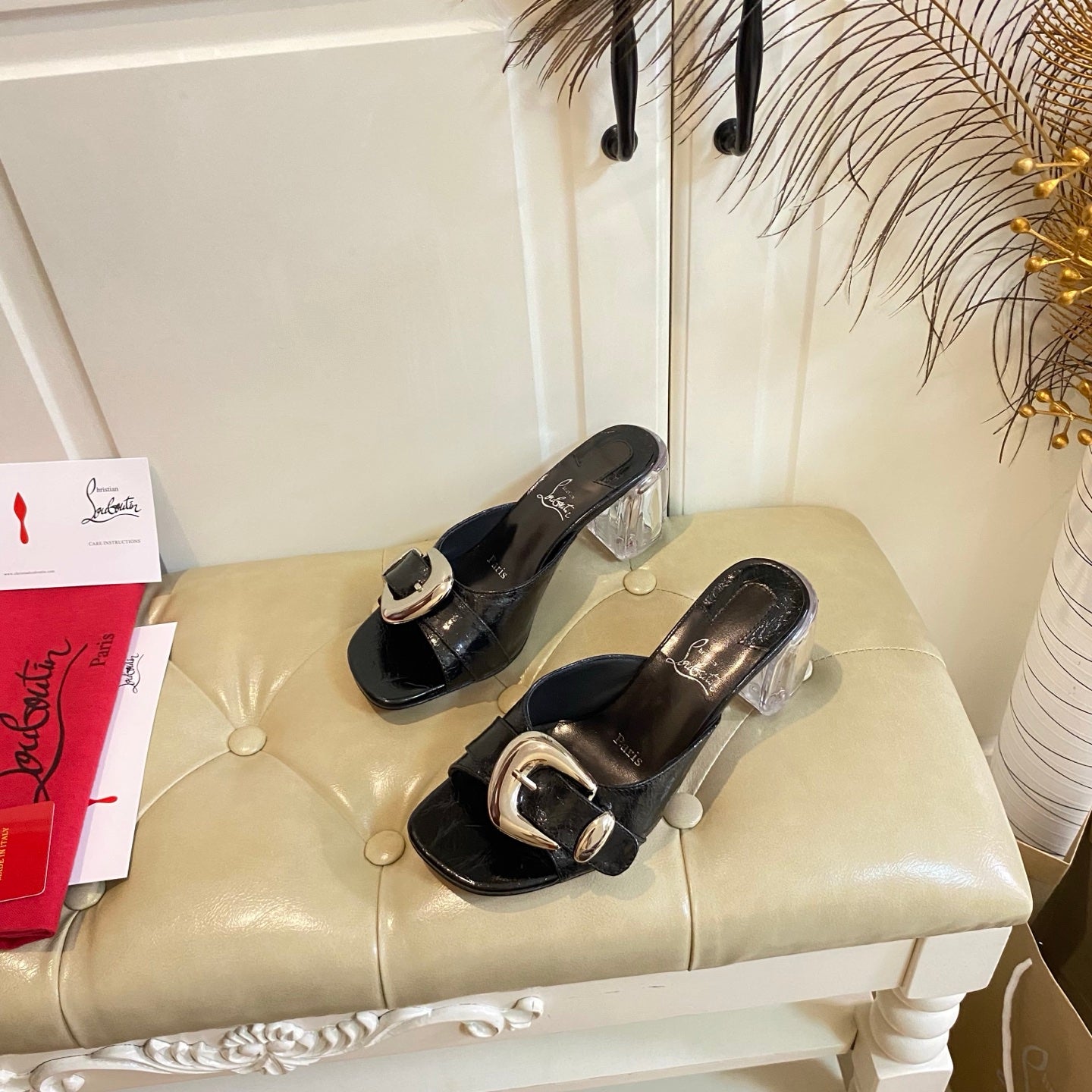 CL 26s Sandal 7cm Black Leather 687814