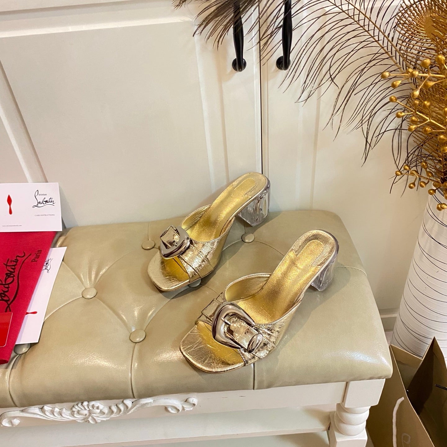 CL 26s Sandal 7cm Gold Leather 687815
