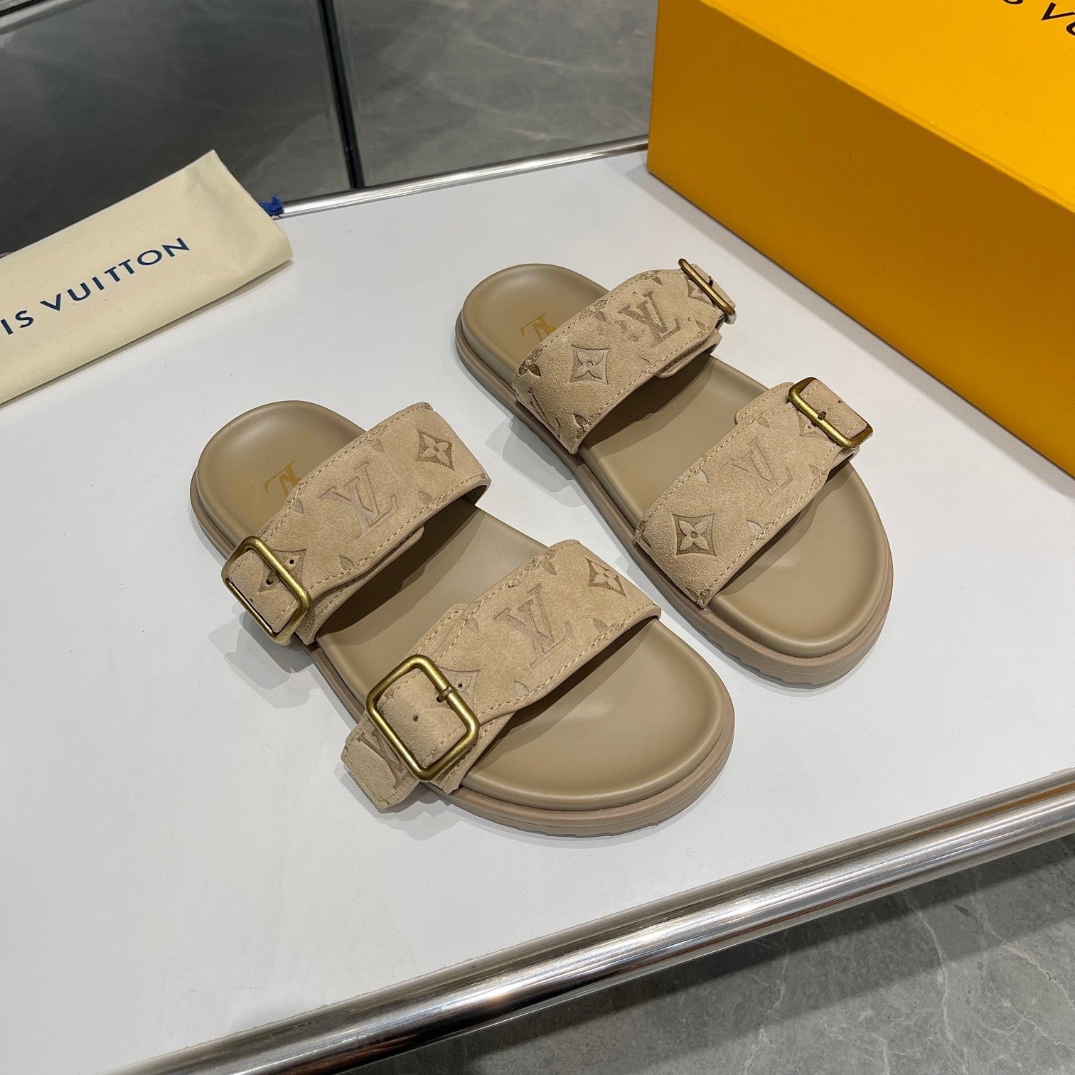 LV Venice Mule Beige Suede Sheepskin 626704