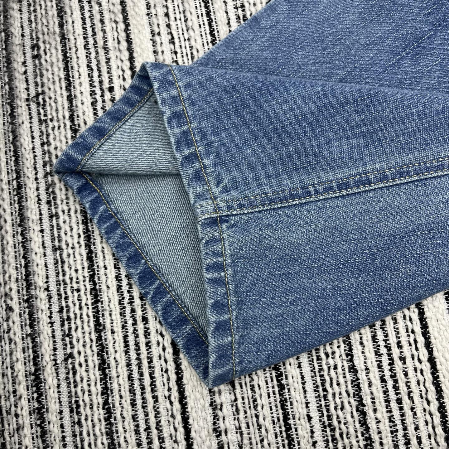 Loewe Urved-Blade Wide-Leg Jeans Blue Cotton