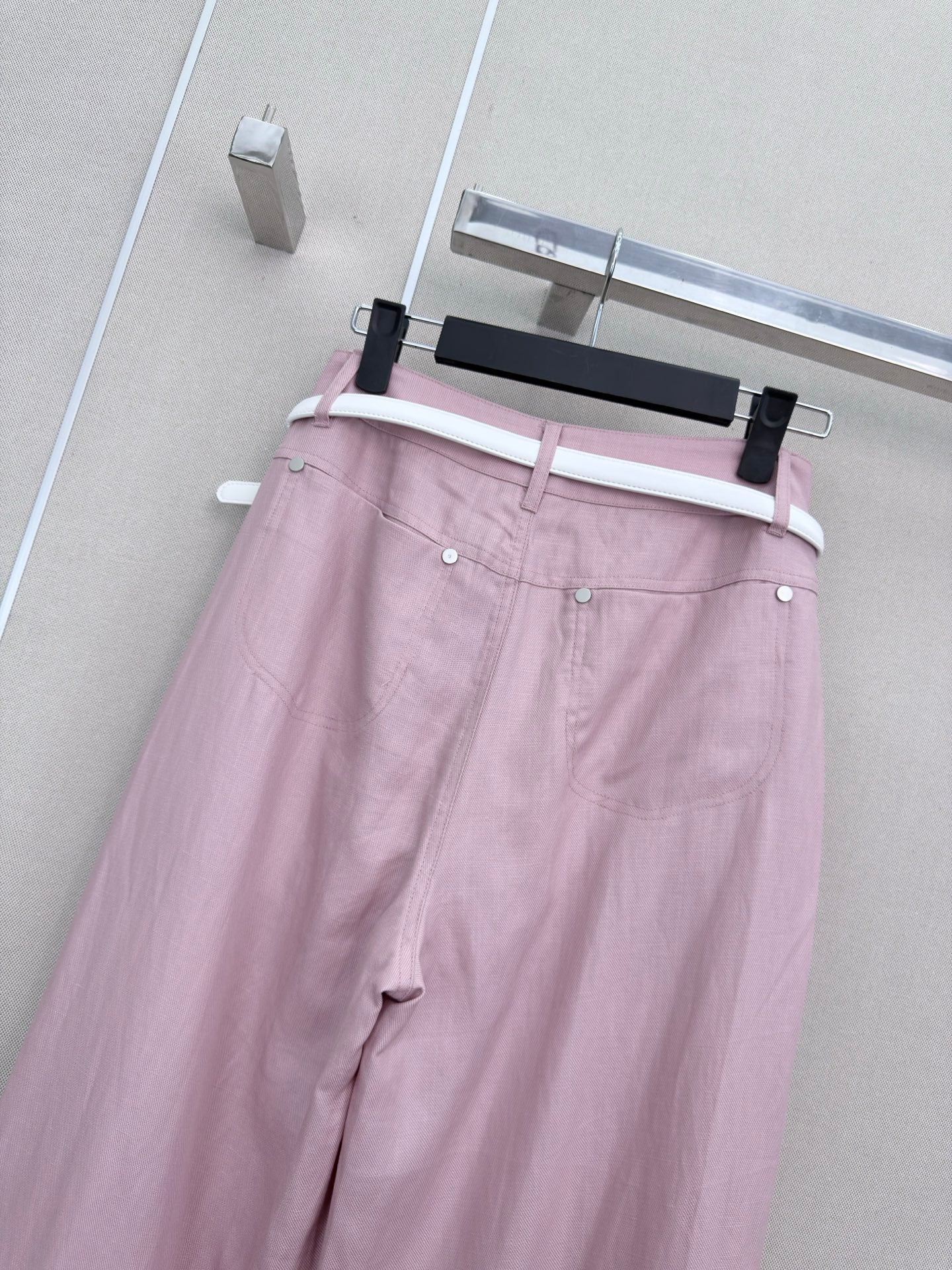 Loewe Wide-Leg Trousers Light Pink Cotton 379630