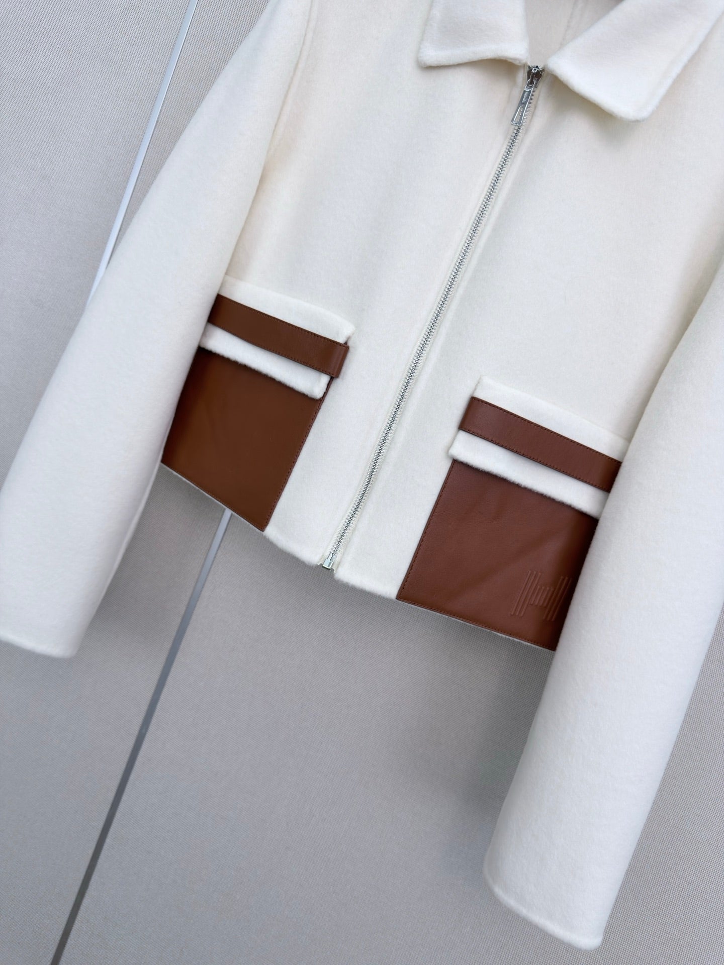 HM 26s Double-Sided Lapel Coat White Cashmere 407085