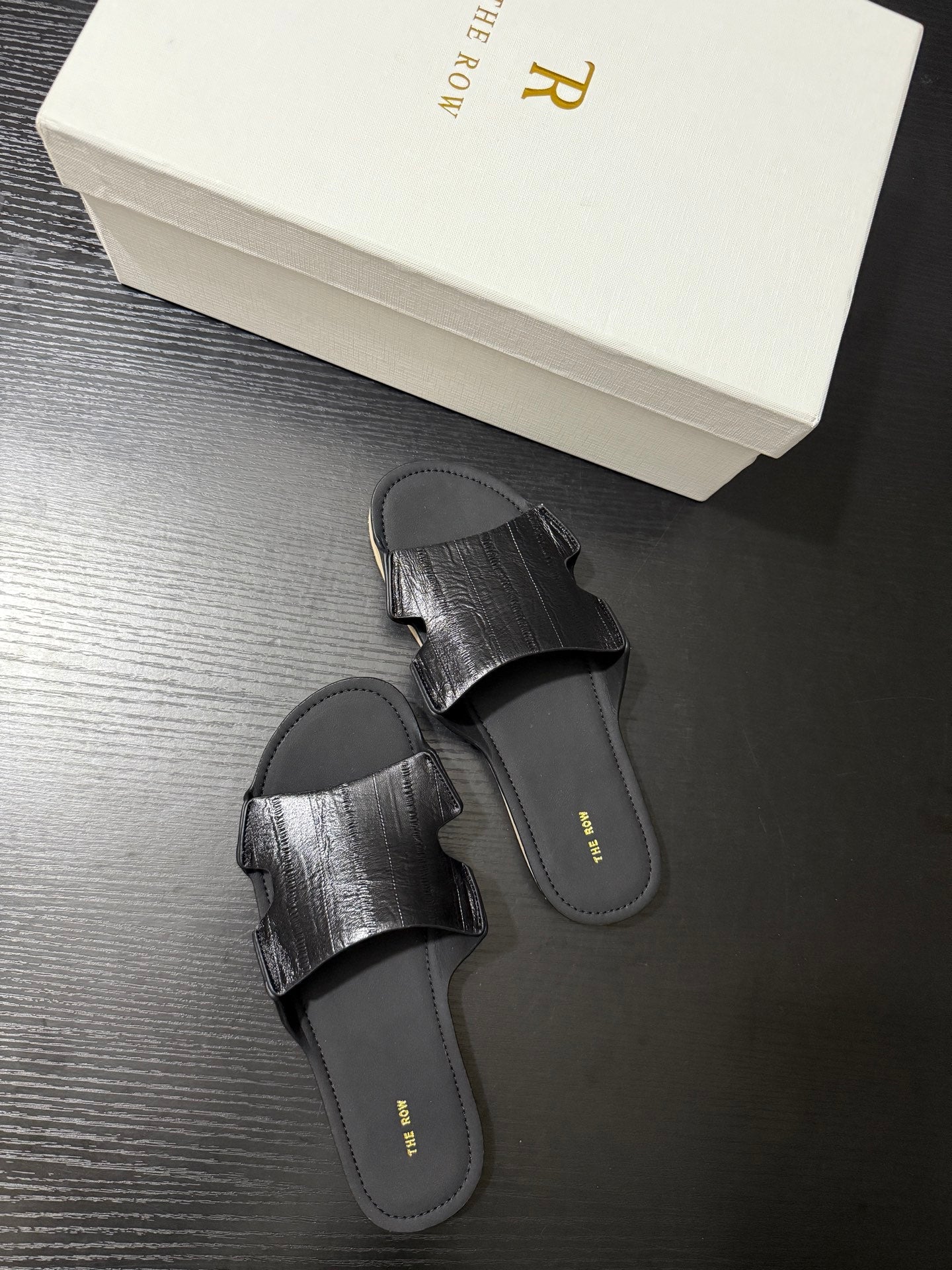 The Row Sandal Black Cowhide 334158