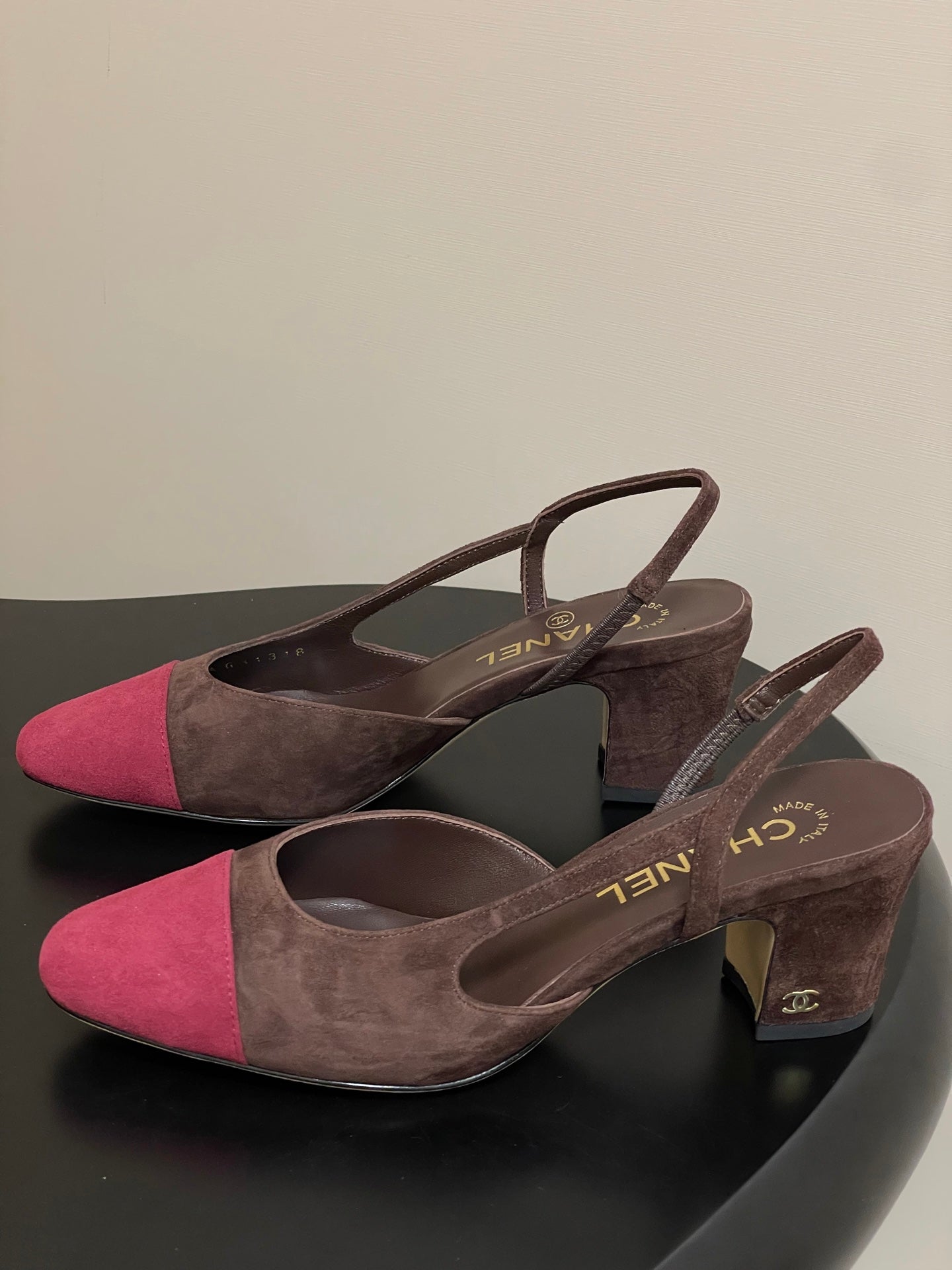 CC 25 SlingBack 65mm Chocolate Dark Red Suede 393988