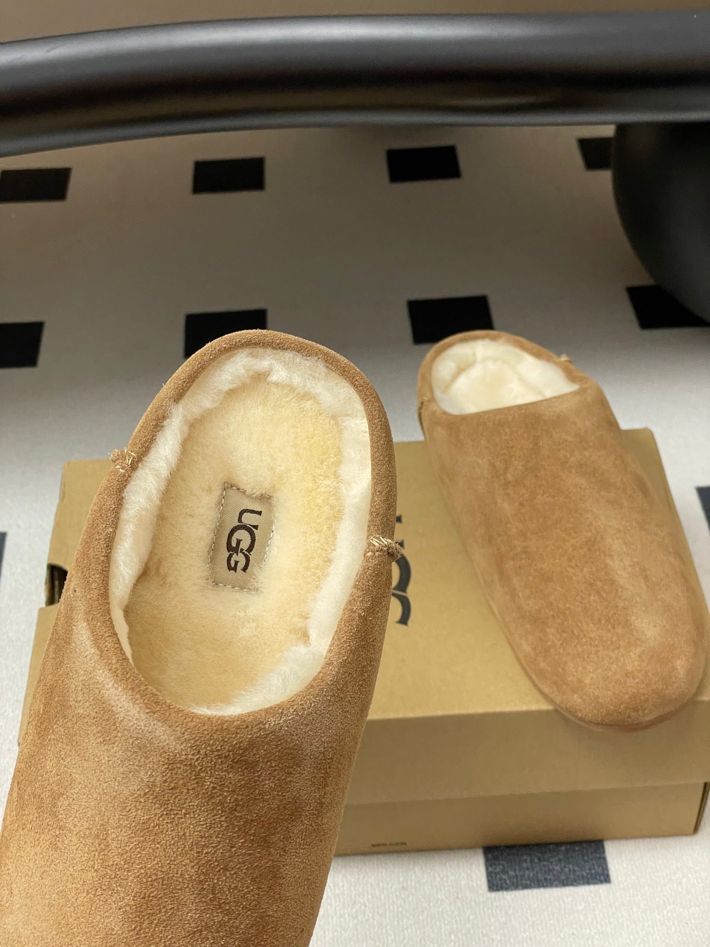 UGG Elea Slip-On Sandals Brown Wool Suede 525947