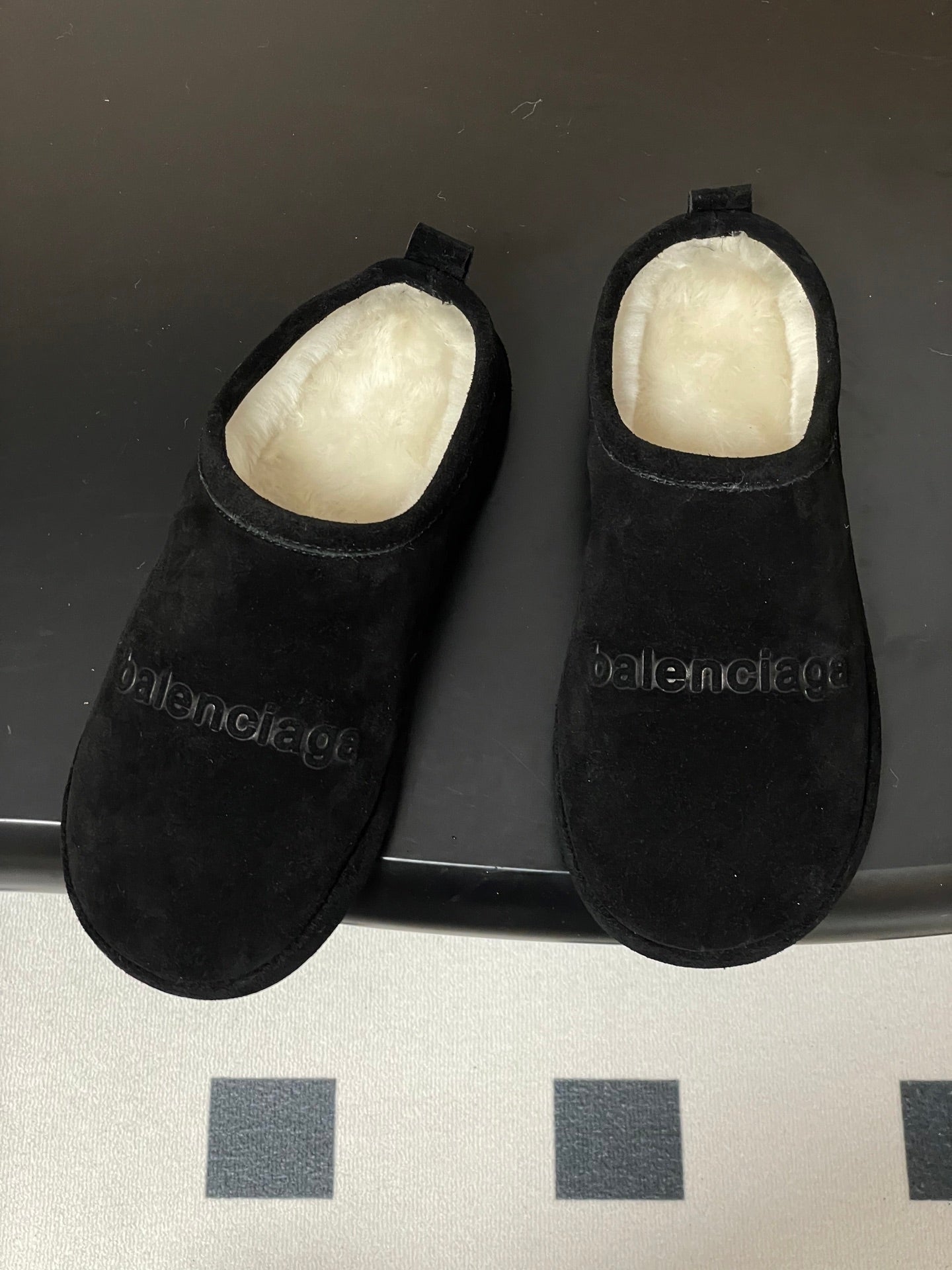 Balenciaga Mule Slip-On Black Suede Wool