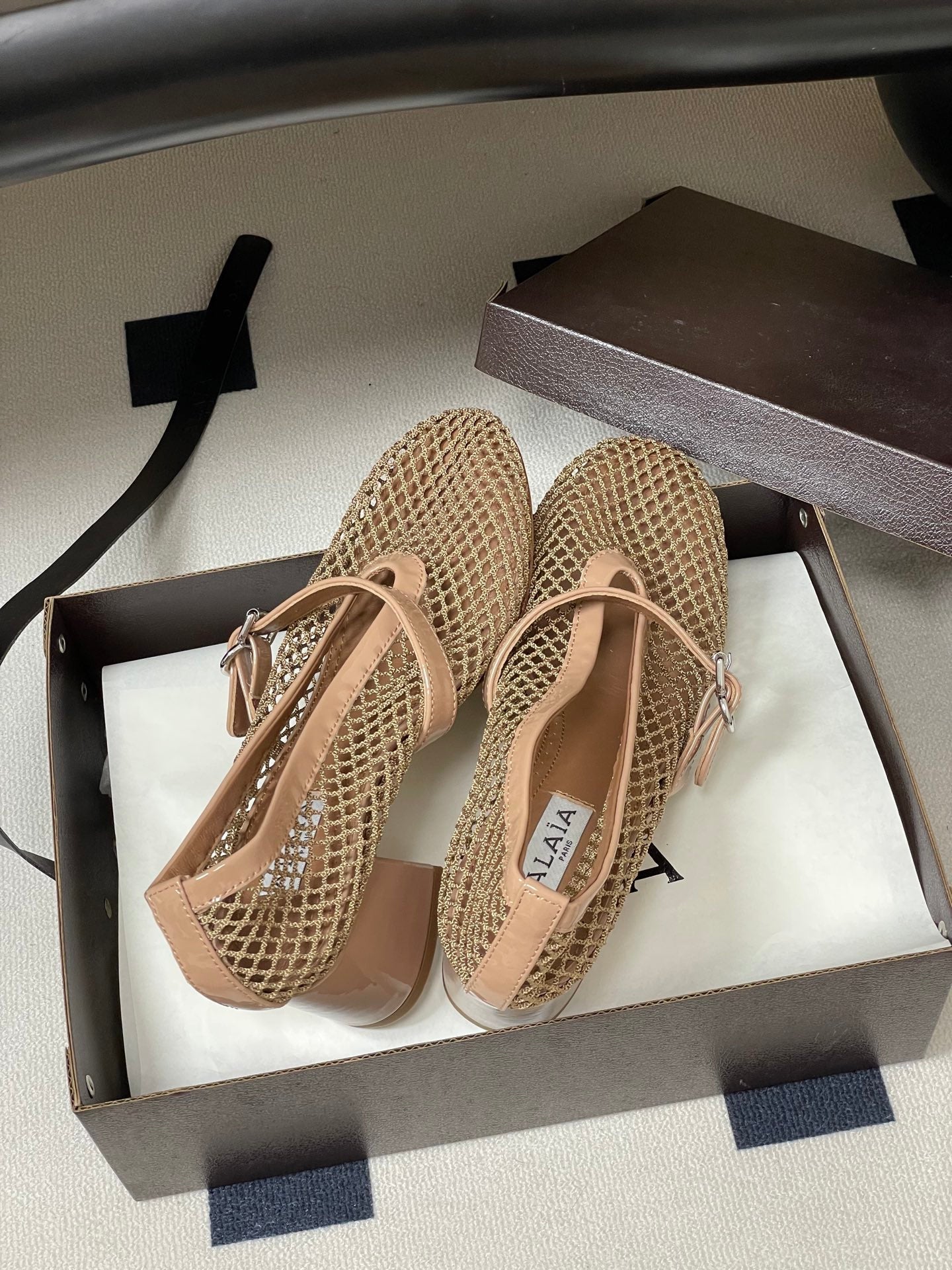 Alaia Babies Pumps 5cm Khahi Mesh Leather 835268