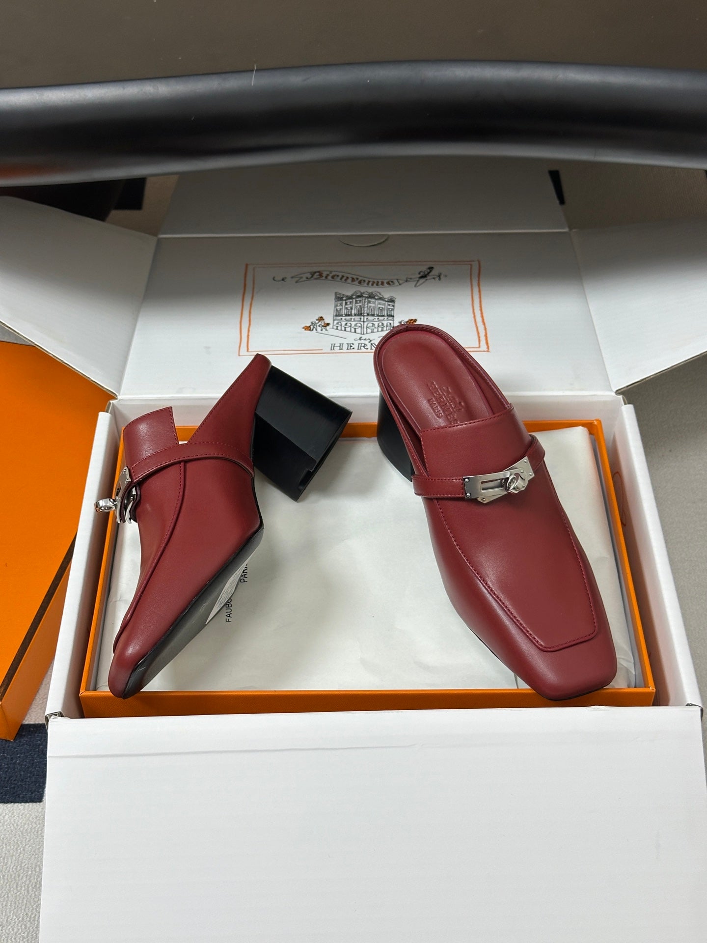HM Blossom Mule 65mm Burgundy Sheepskin 902907