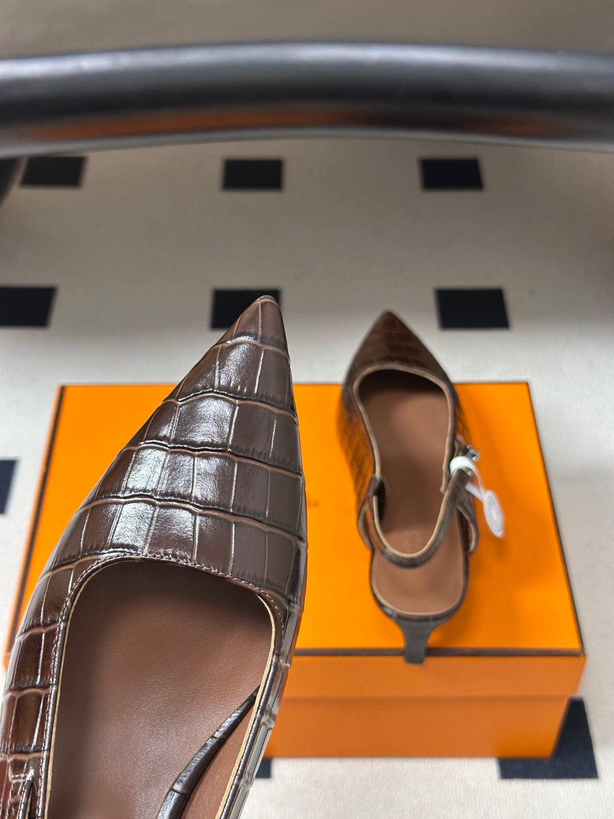 HM 26s Lover Slingbacks 4cm Brown Croc 150537