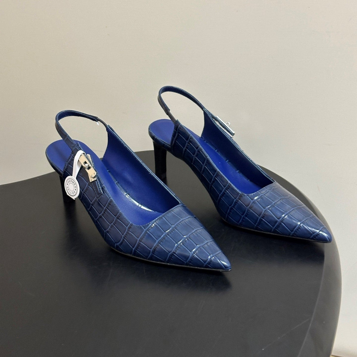HM 26s Lover Slingbacks 8cm Blue Croc 150541