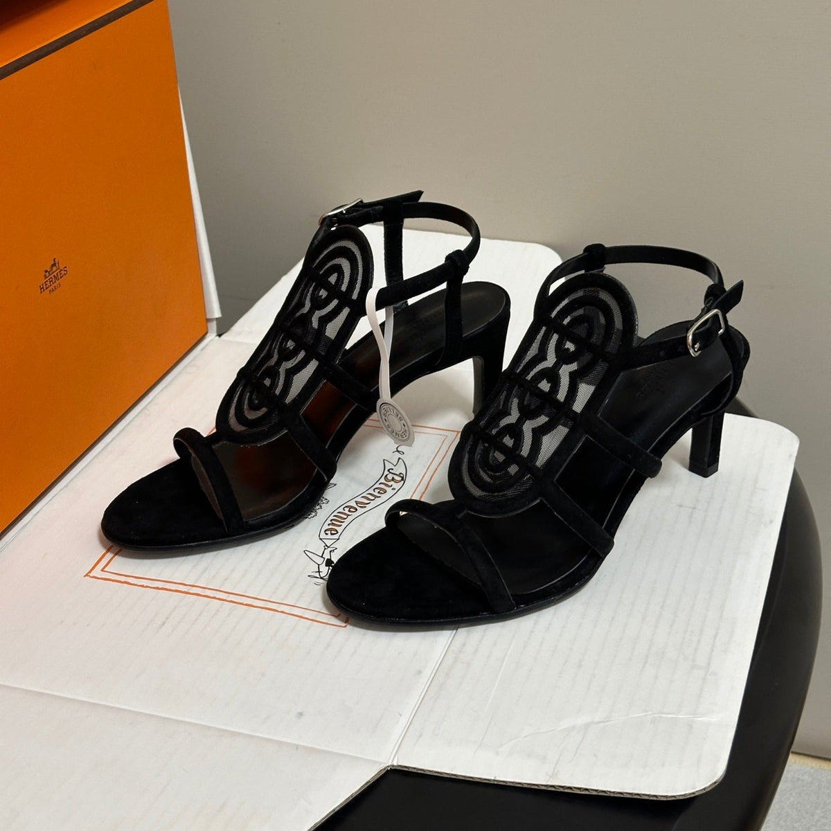 HM 26s Nymphe 70 Sandals 7cm Suede 185822