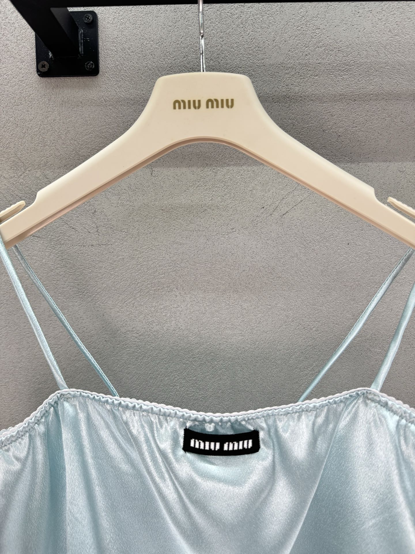 Miu Camisole Top Light Blue Satin 402819