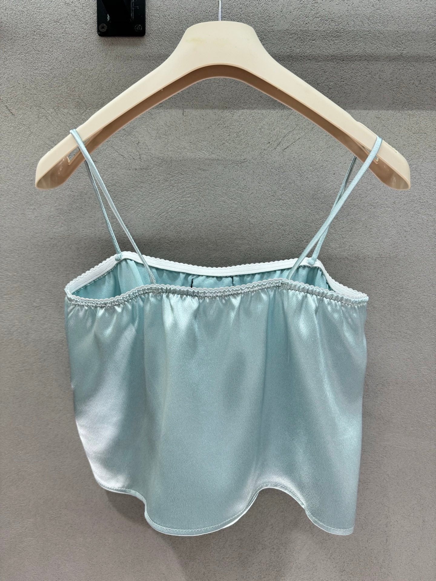 Miu Camisole Top Light Blue Satin 402819
