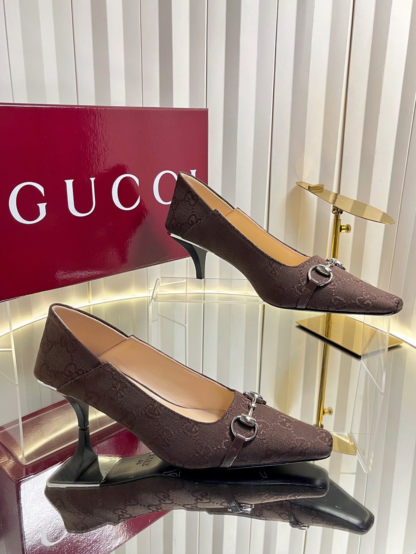GG 26s Vittoria Pumps Coffee Canvas 768135