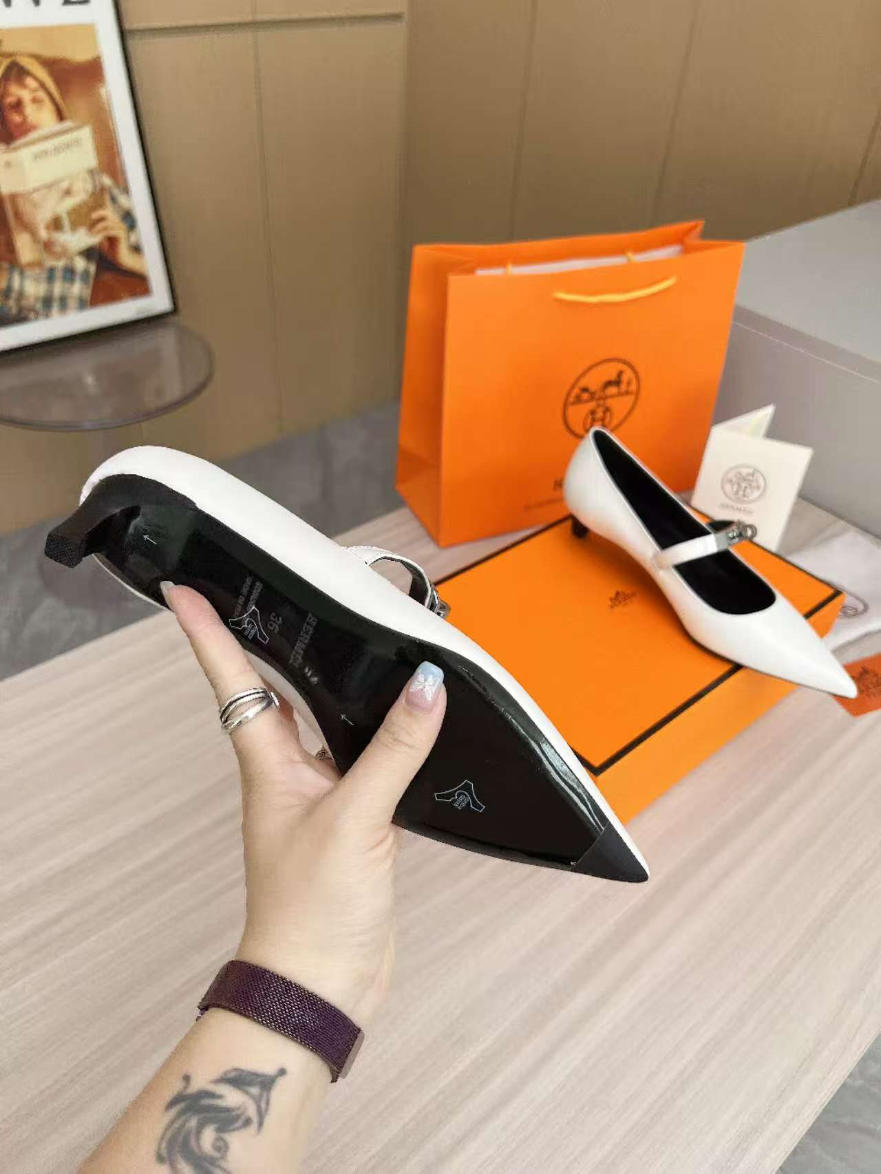 Kiara 40 pump White Calfskin 214051