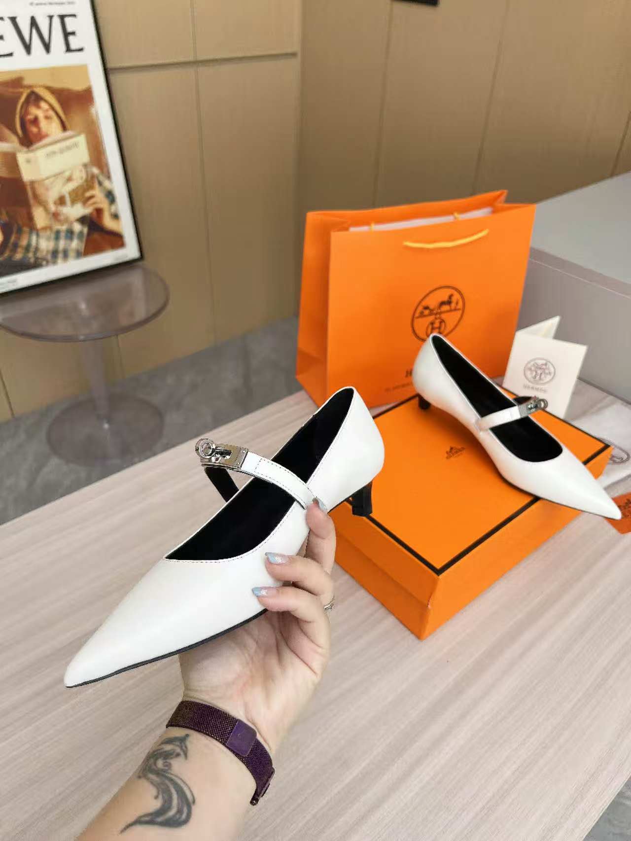 Kiara 40 pump White Calfskin 214051