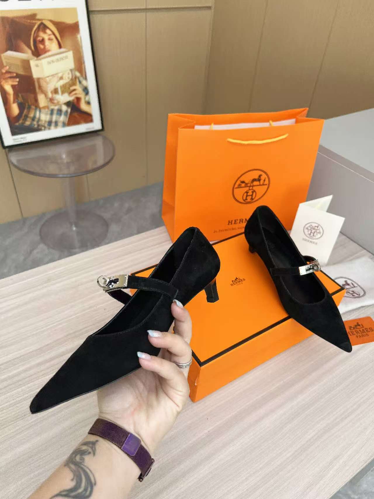 Kiara 40 pump Black Suede 214054