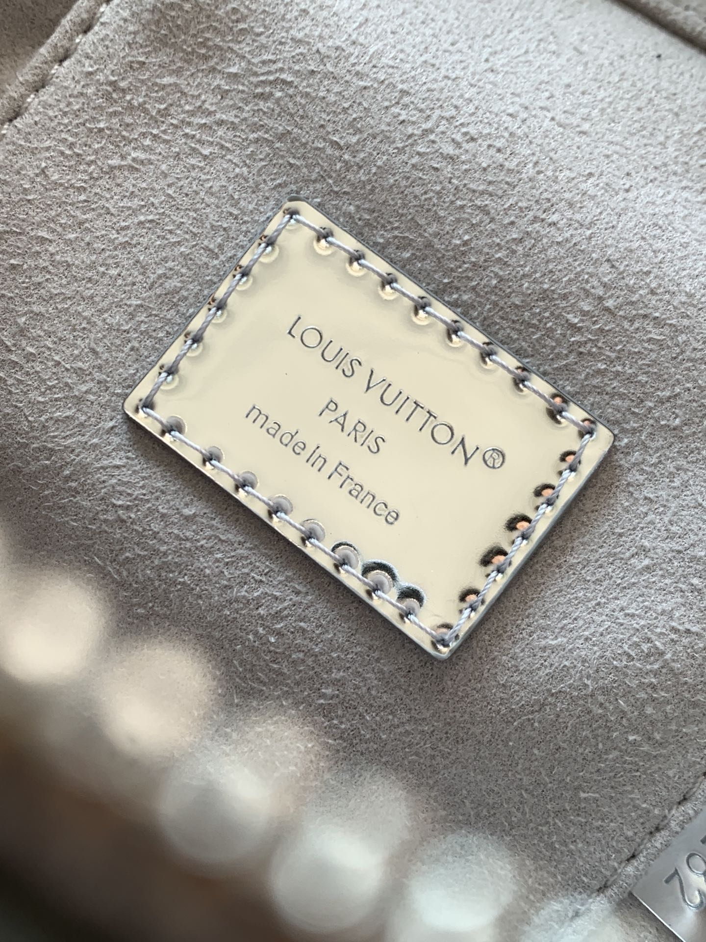 LV Vanity Chain Pouch Sliver Monogram Patent Leather