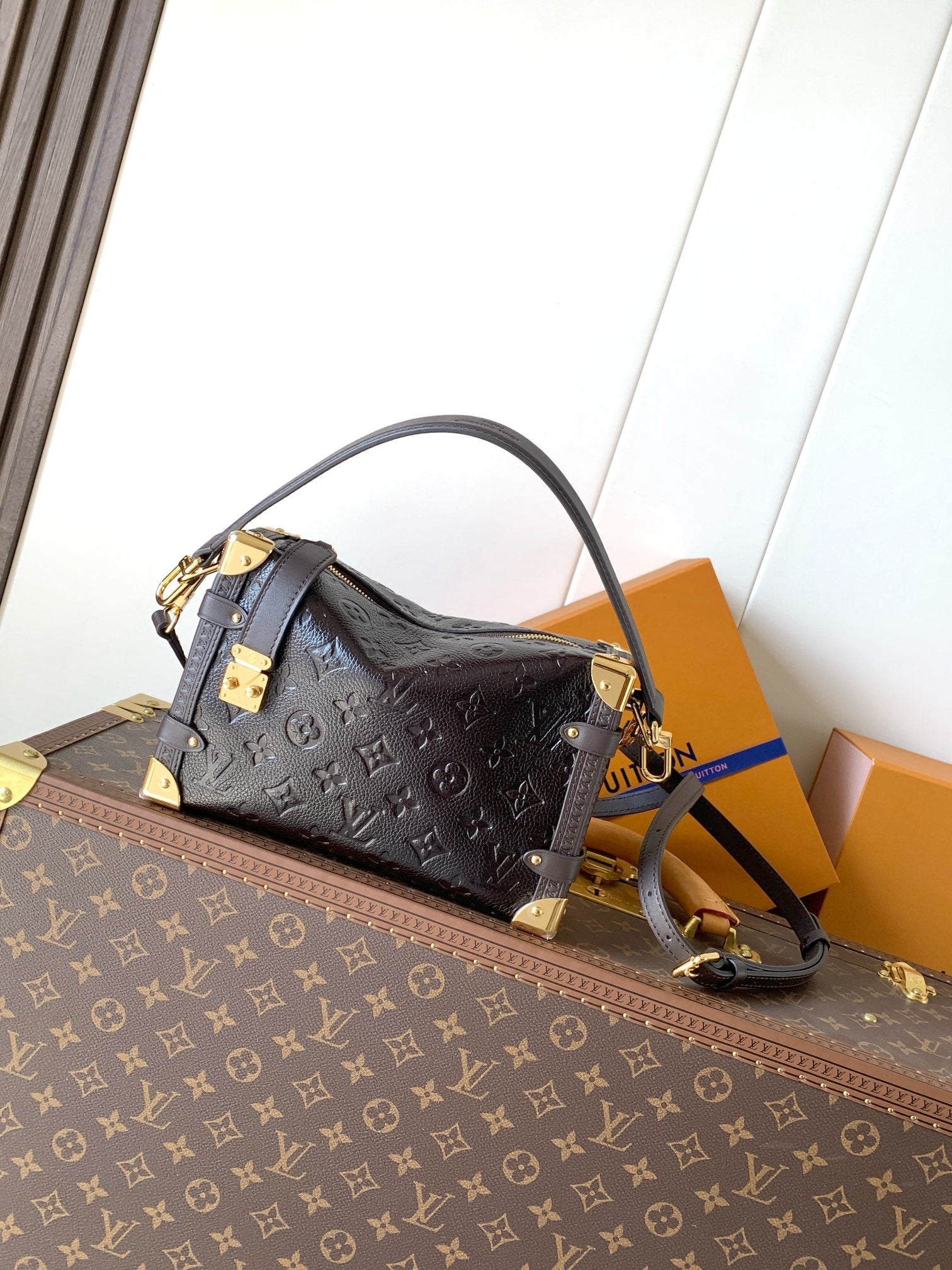 LV Side Trunk Dark Brown Monogram Saga Leather 281651
