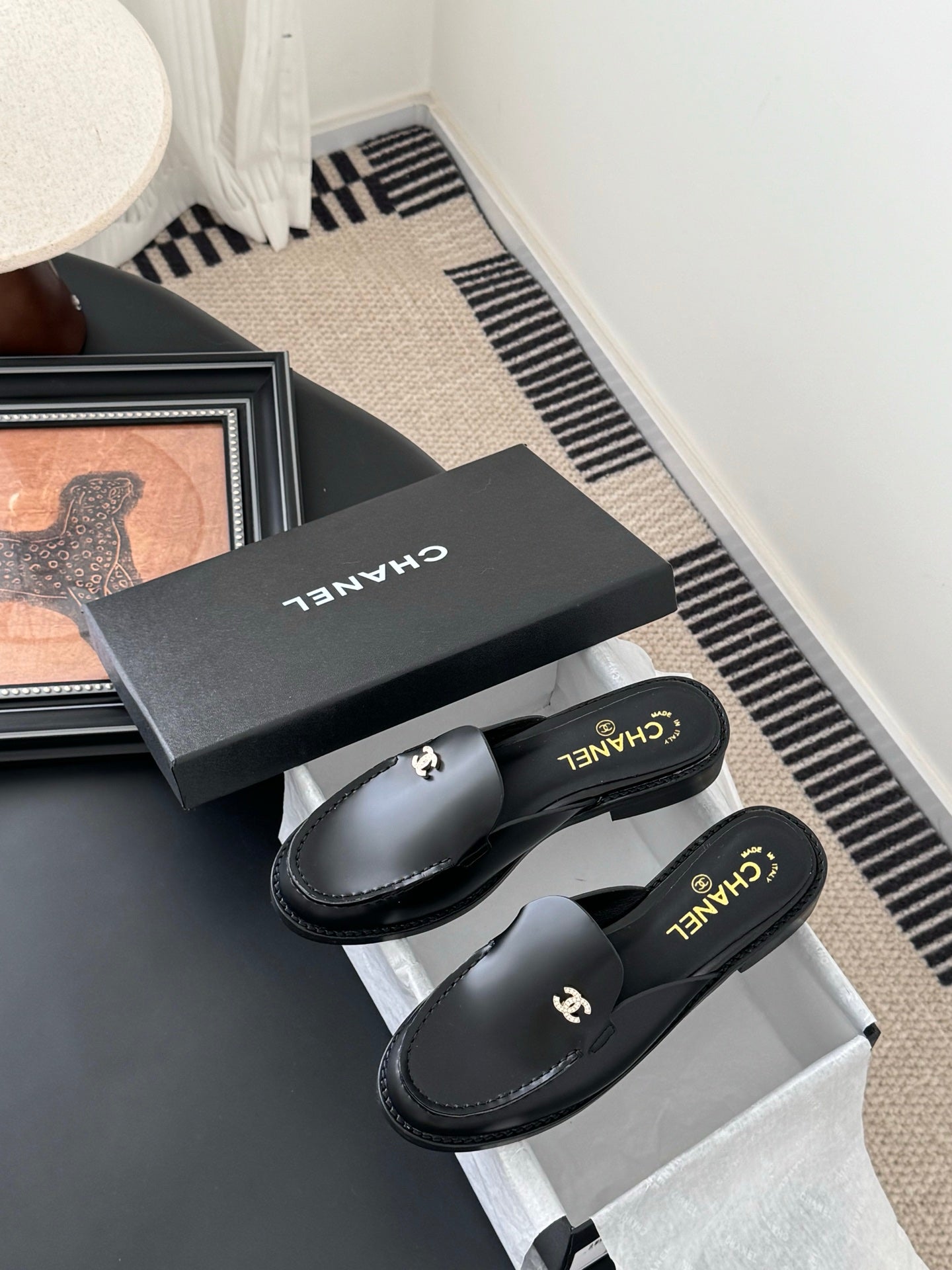 CC 25C Mule Black Calfskin 280561