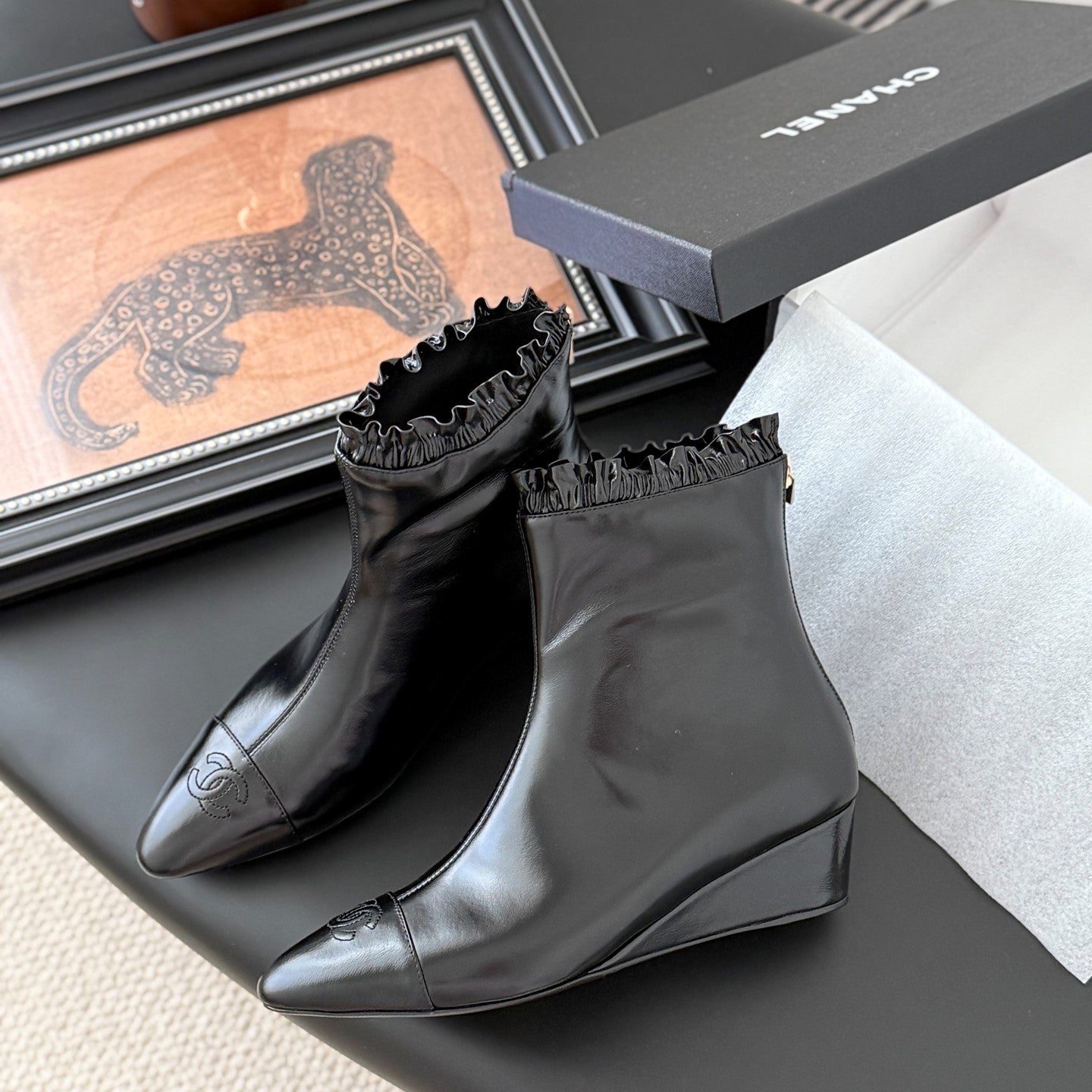 CC 25P Mary Jane Boots Black Sheepskin 458772