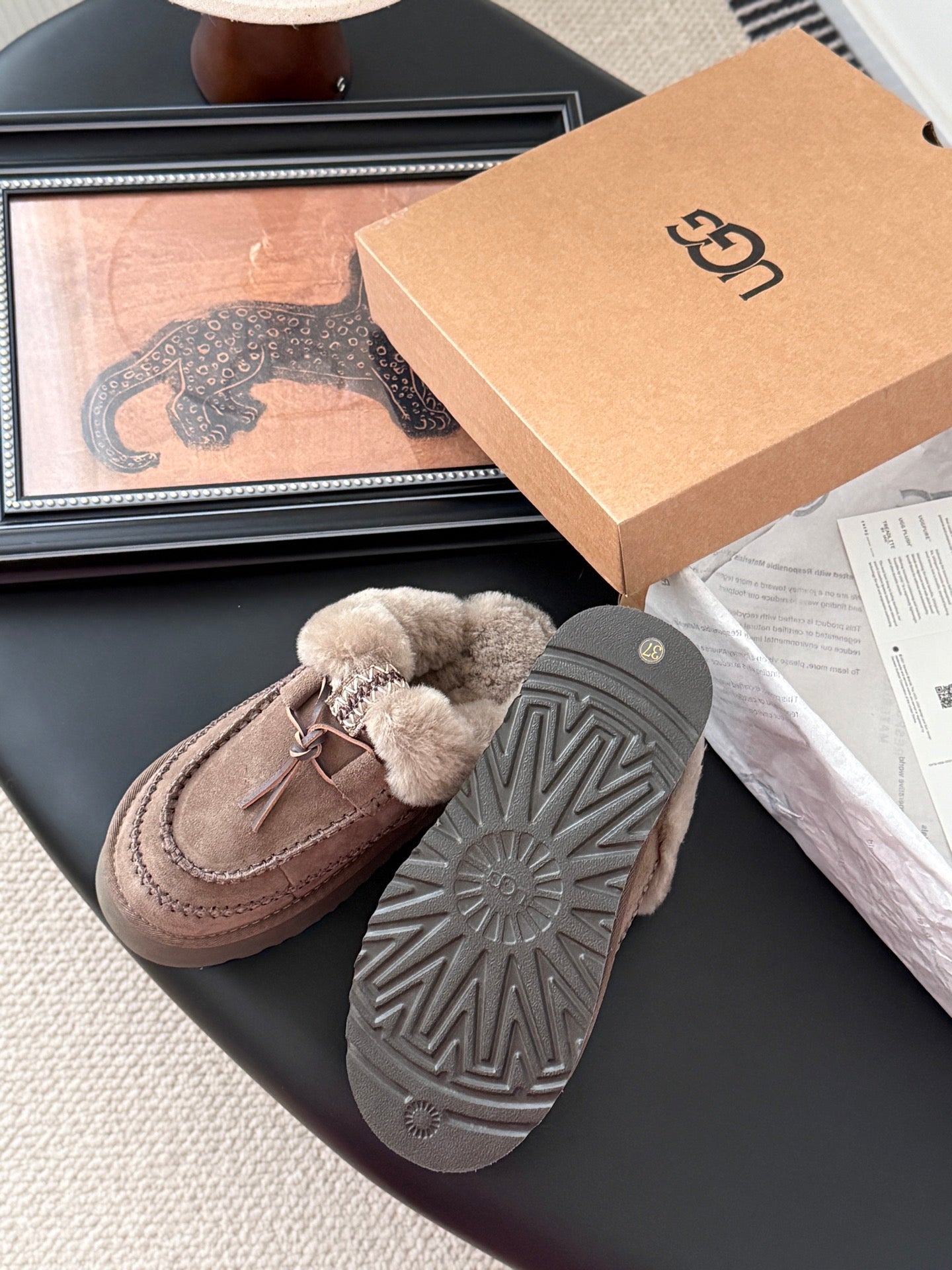 UGG Tasman Alpine Slippers Coffeee Wool Suede 508055