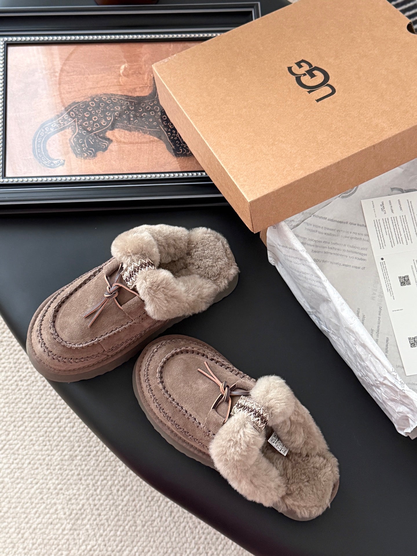 UGG Tasman Alpine Slippers Coffeee Wool Suede 508055