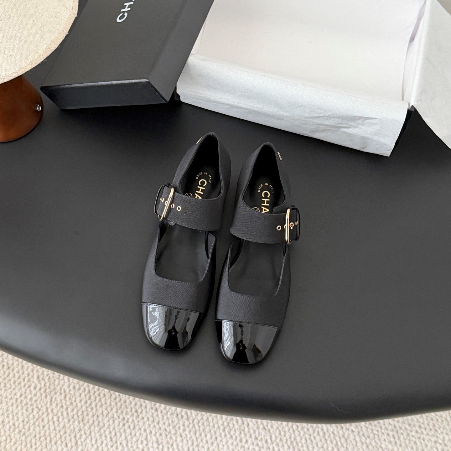 CC 2026 Mary Janes Black Grosgrain Patent Calfskin 675827