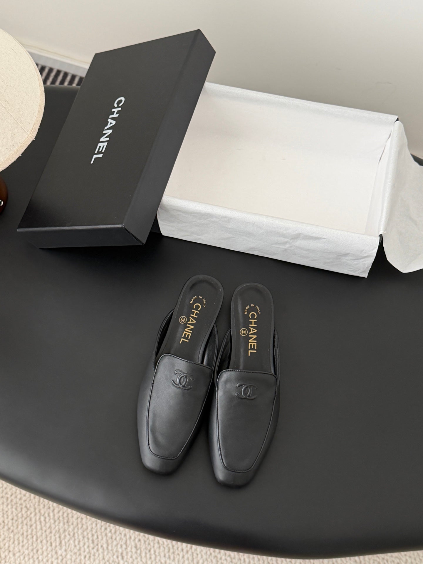 CC 26SS Loafers Mule Black Lambskin 670818