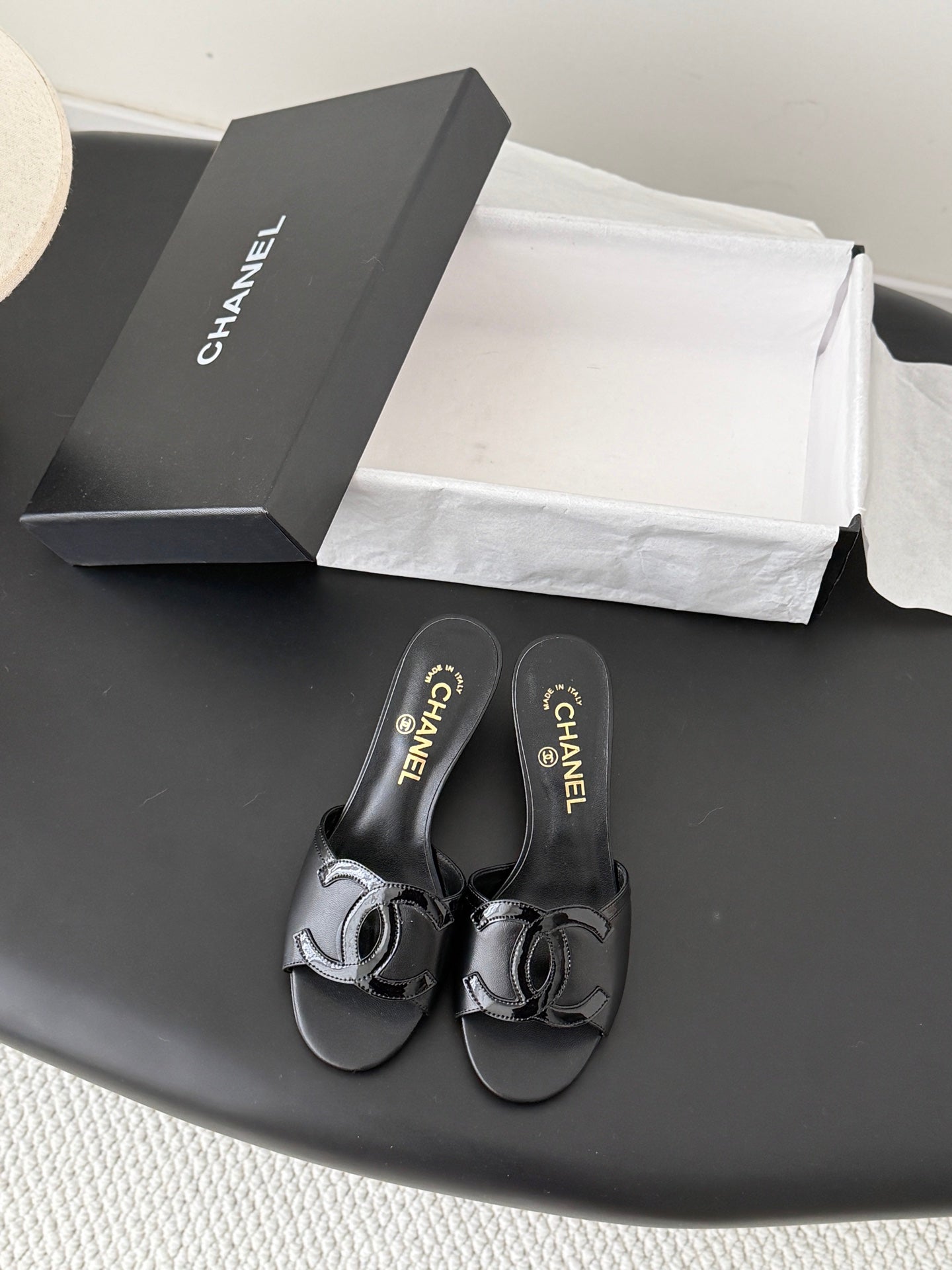 CC 2026 Heeled Sandal Black Lambskin 675859