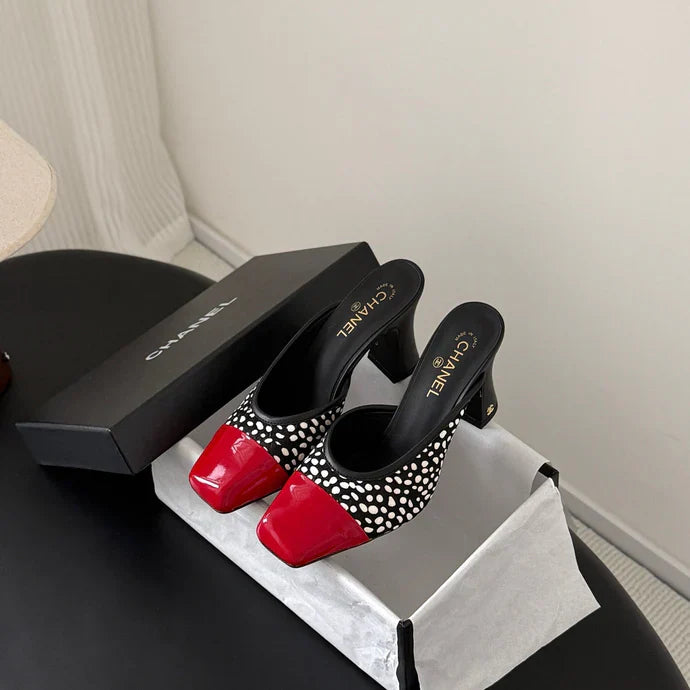 CC 2026 Mary Jane Mule 70 Black Red Patent Leather 700434
