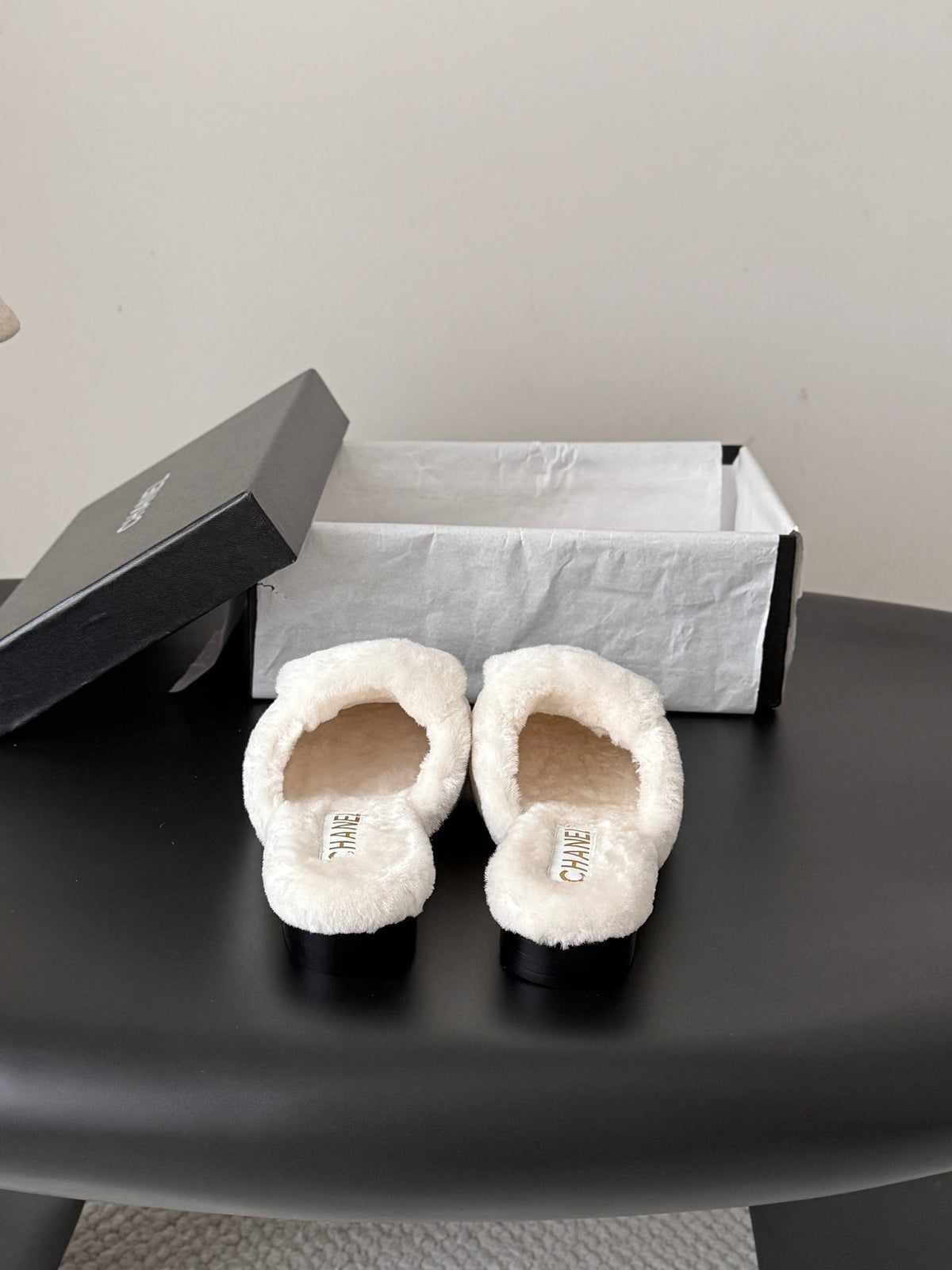 CC 26s Shearling Mules White Gold 127708