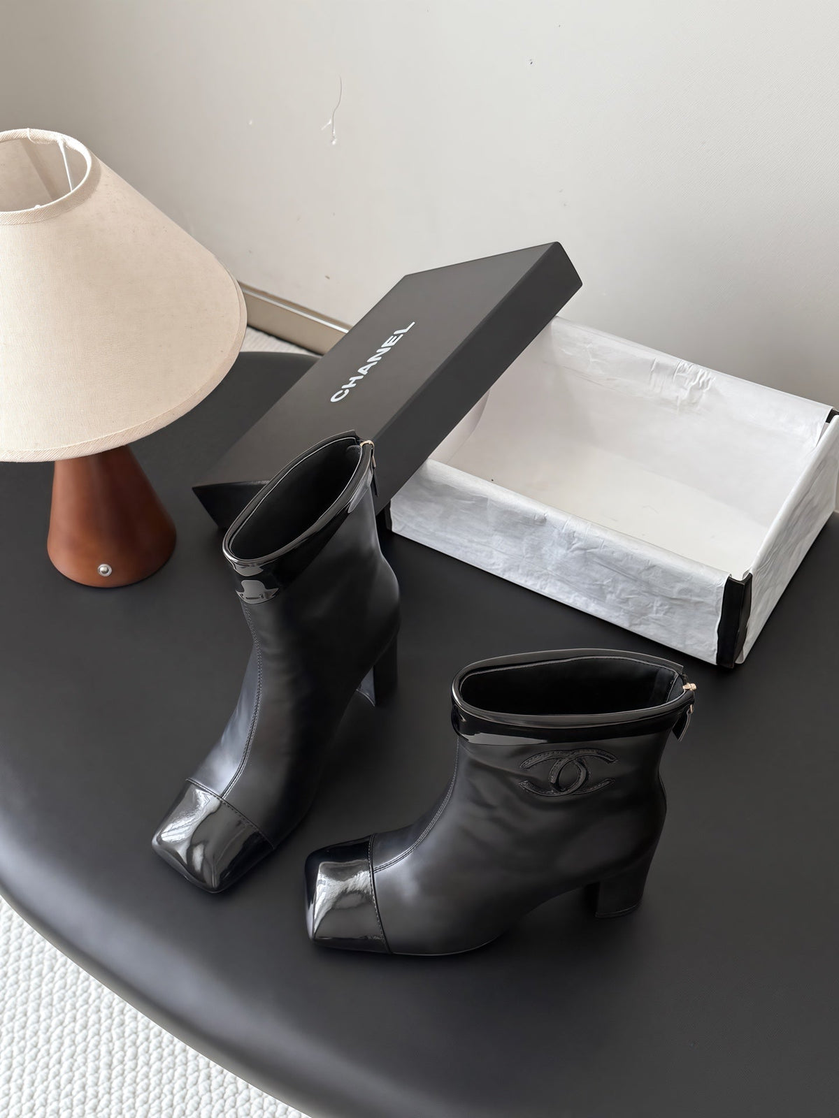 CC 26s Ankle Boots Black Black Leather Patent 127856