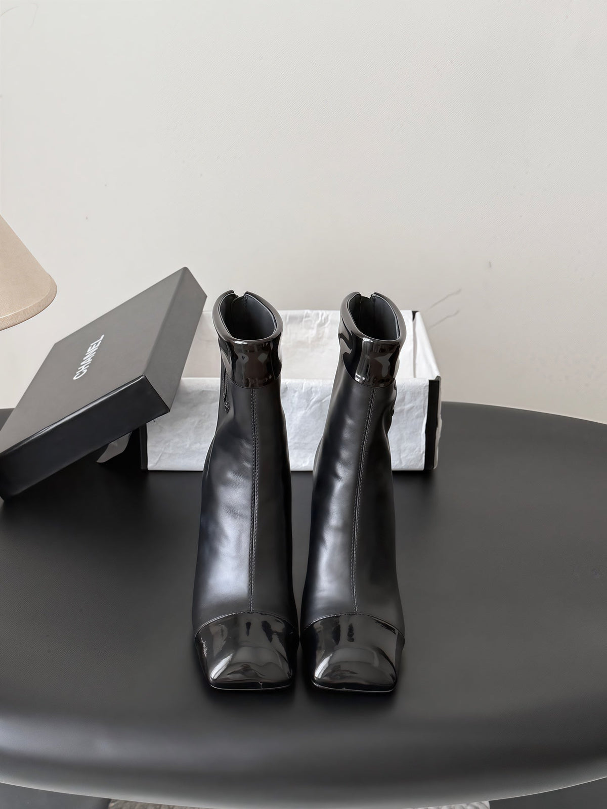 CC 26s Ankle Boots Black Black Leather Patent 127856