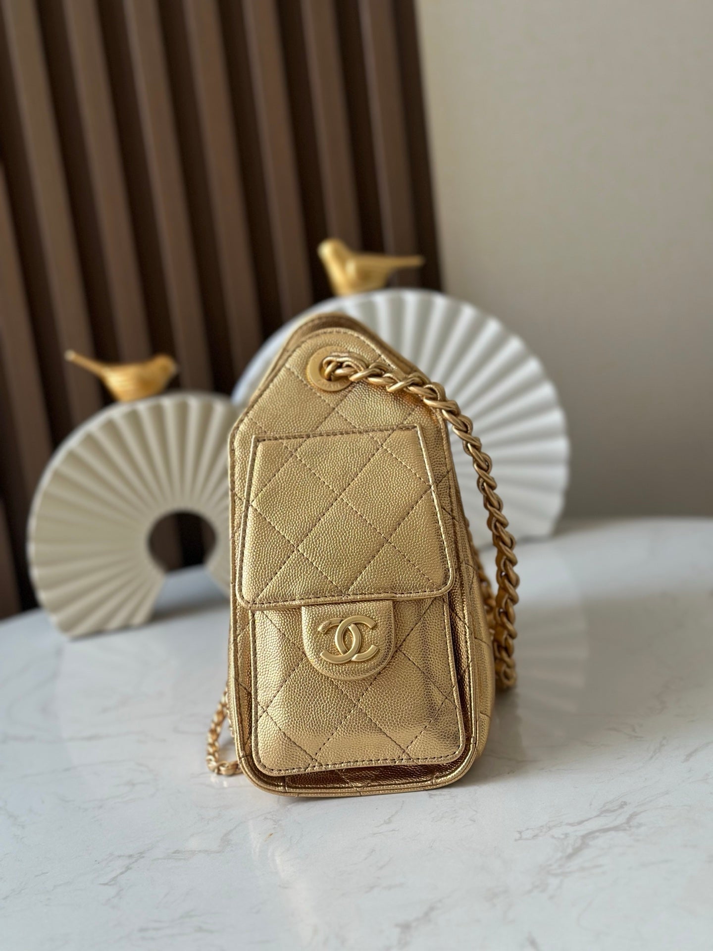 CC 26c Hobo Bag 22cm Gold Caviar Leather GHW