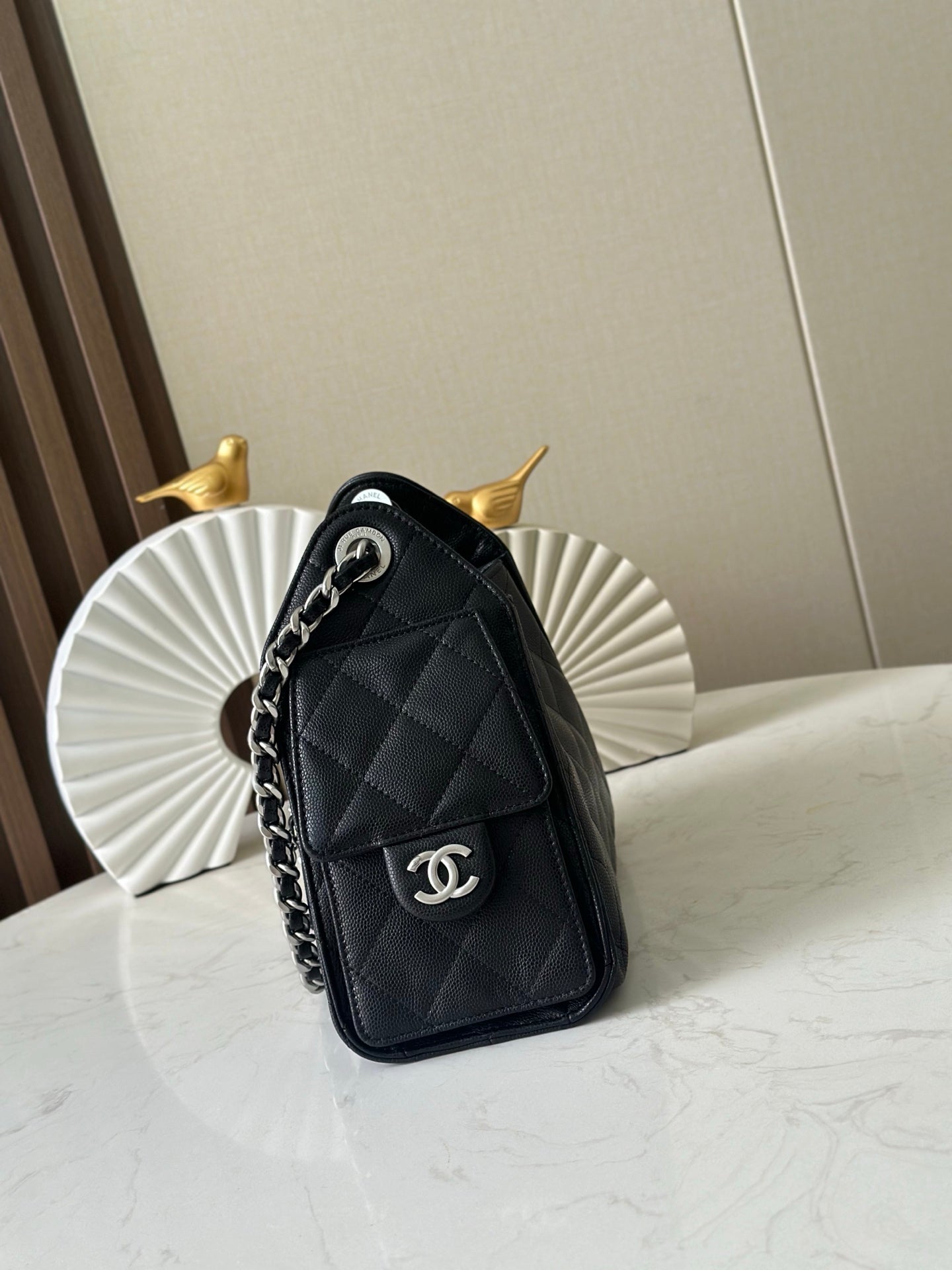 CC 26c Hobo Bag 22cm Black Caviar Leather SHW