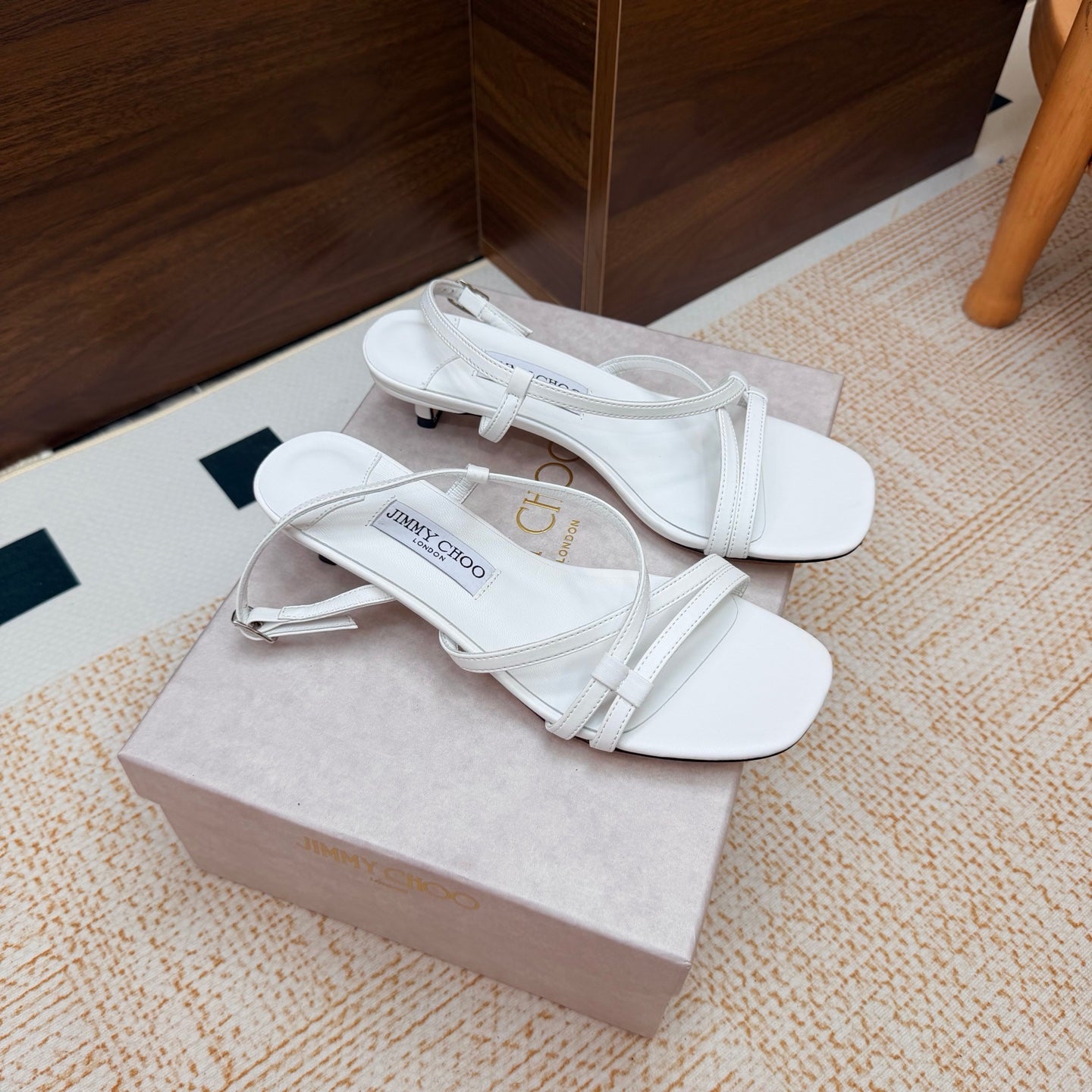 JC 26s Cleo Mule 45 Sandals 4cm White Nappa Leather 974193