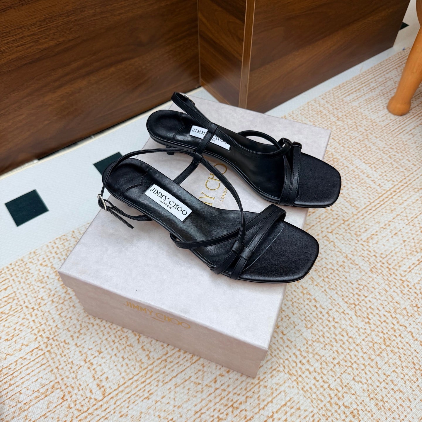 JC 26s Cleo Mule 45 Sandals 4cm Black Nappa Leather 974191